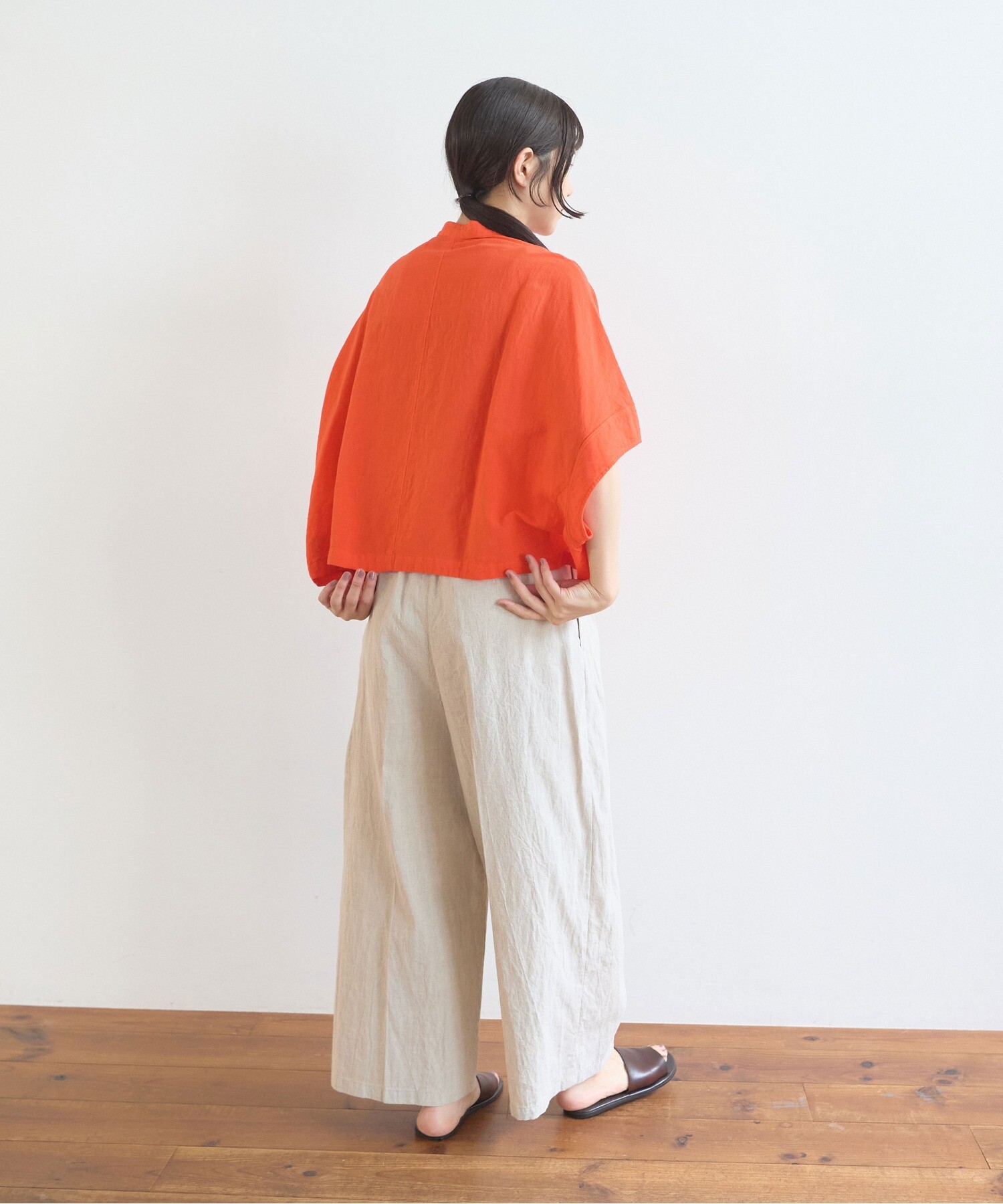 AMBIDEX Store 強撚CottonLinen 近江晒 short ブラウス(F ライラック