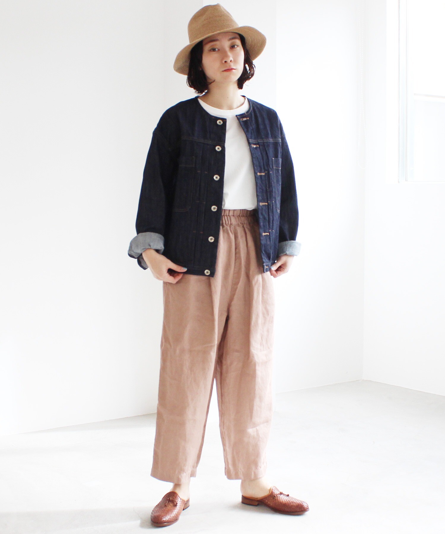 AMBIDEX Store △cotton denim ノーカラー ブルゾン(F コン): yuni