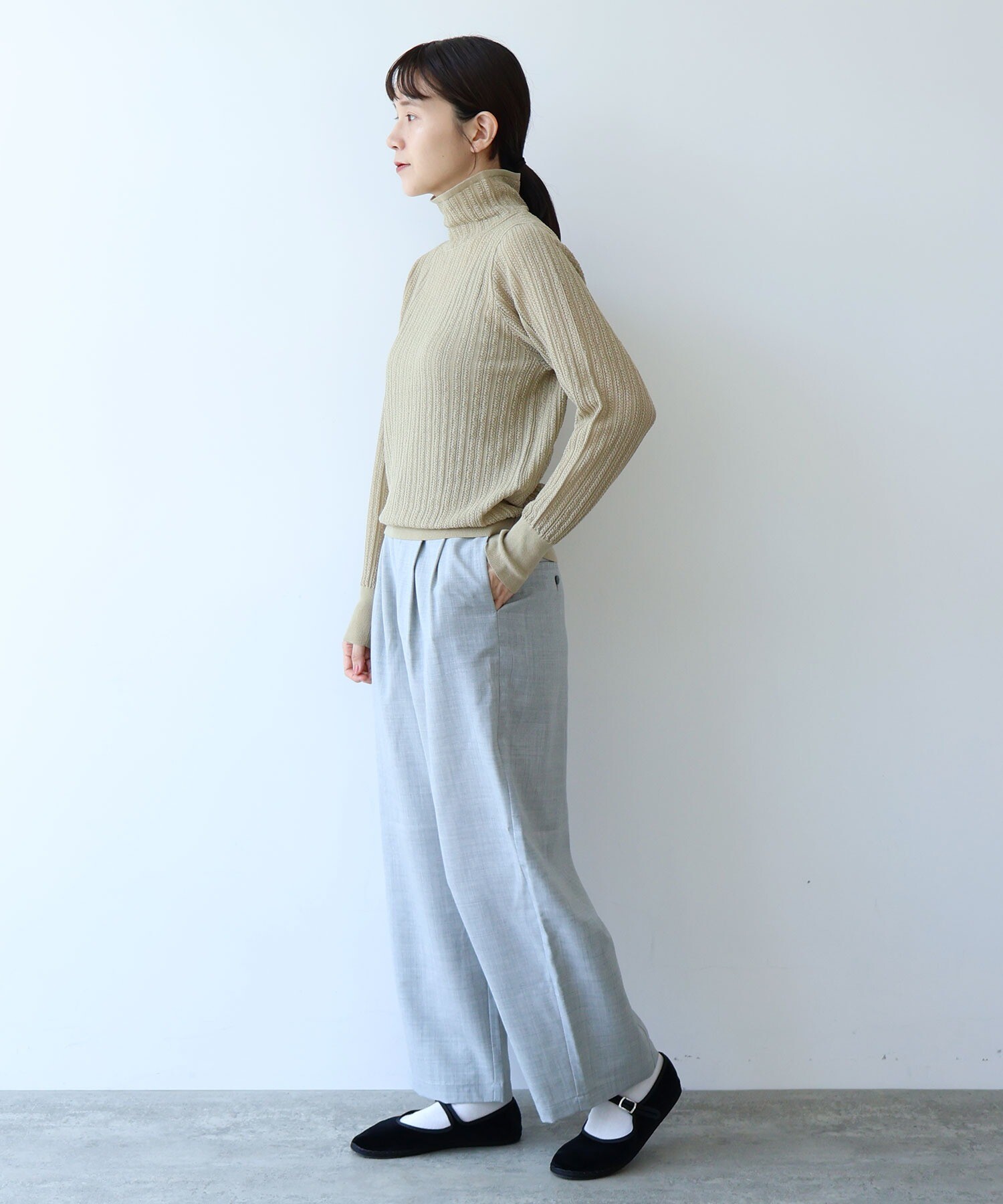 極美品 ネミカ リボンベルト付き コットンニットロングジレ ダークネイビー 11 Items（NEMIKA） | NEMIKA（ネミカ）