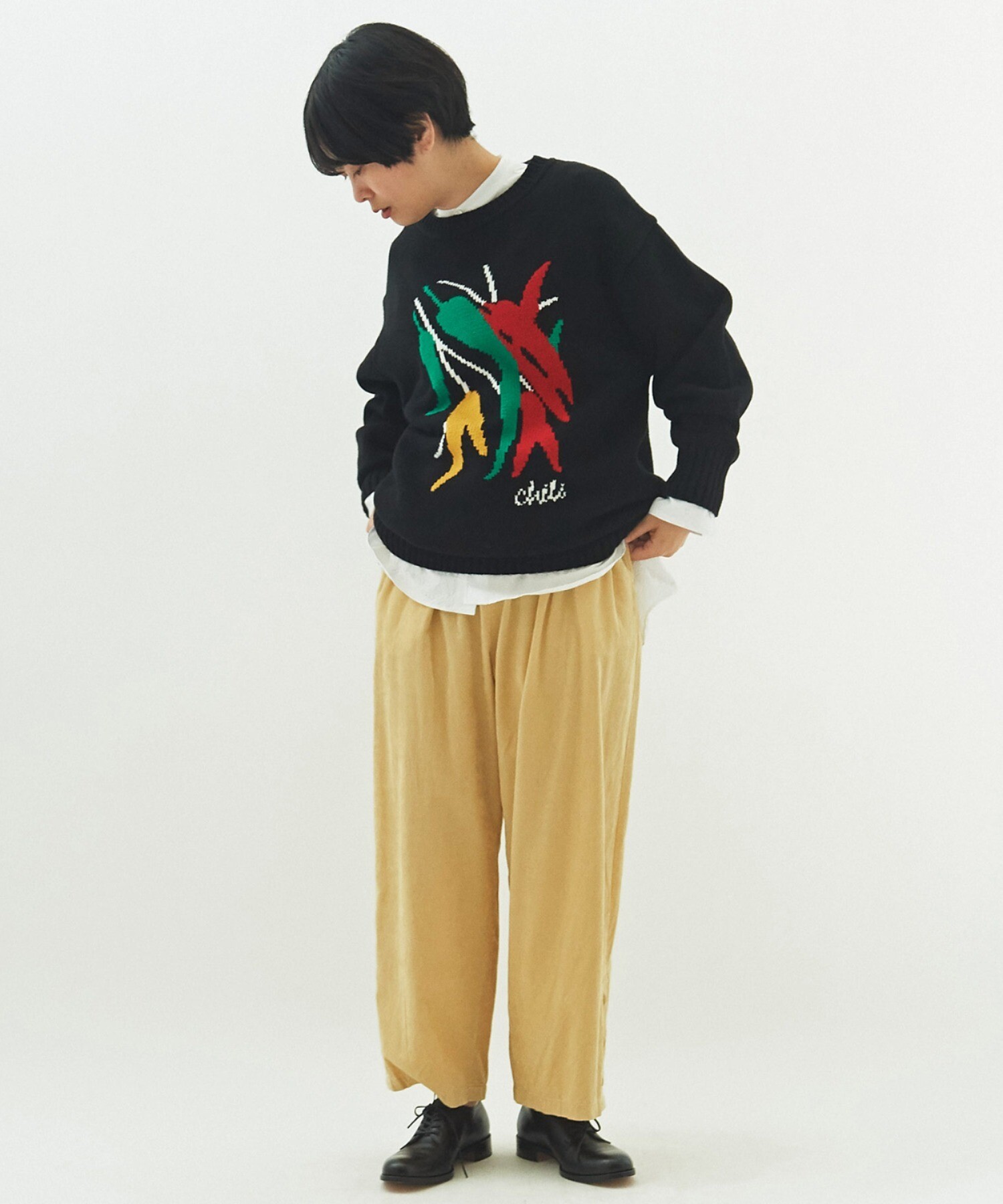 AMBIDEX Store チリペッパー ニットプルオーバー(F クロ): yuni