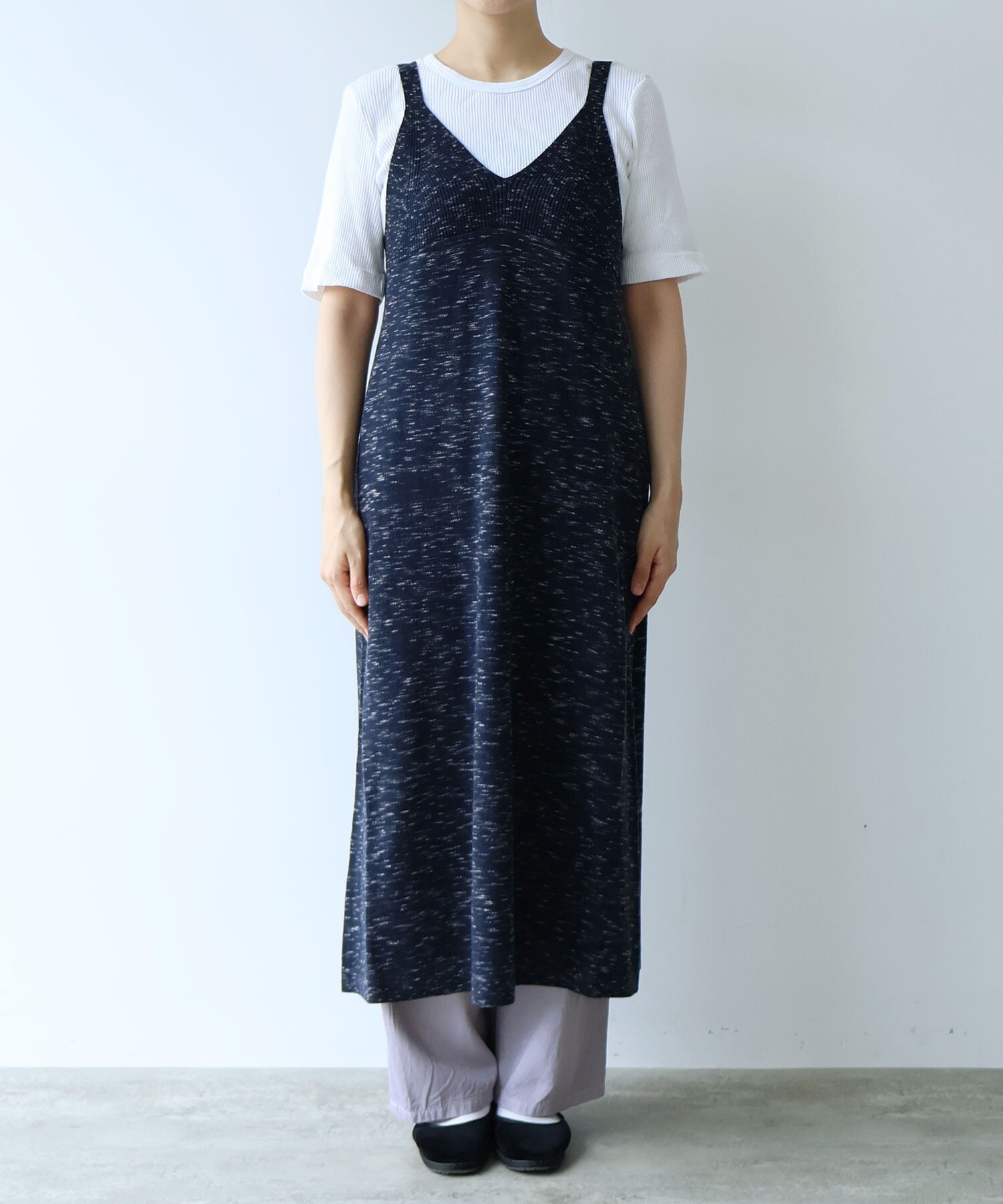 AMBIDEX Store コットンウール knit ビスチェワンピース (F コン