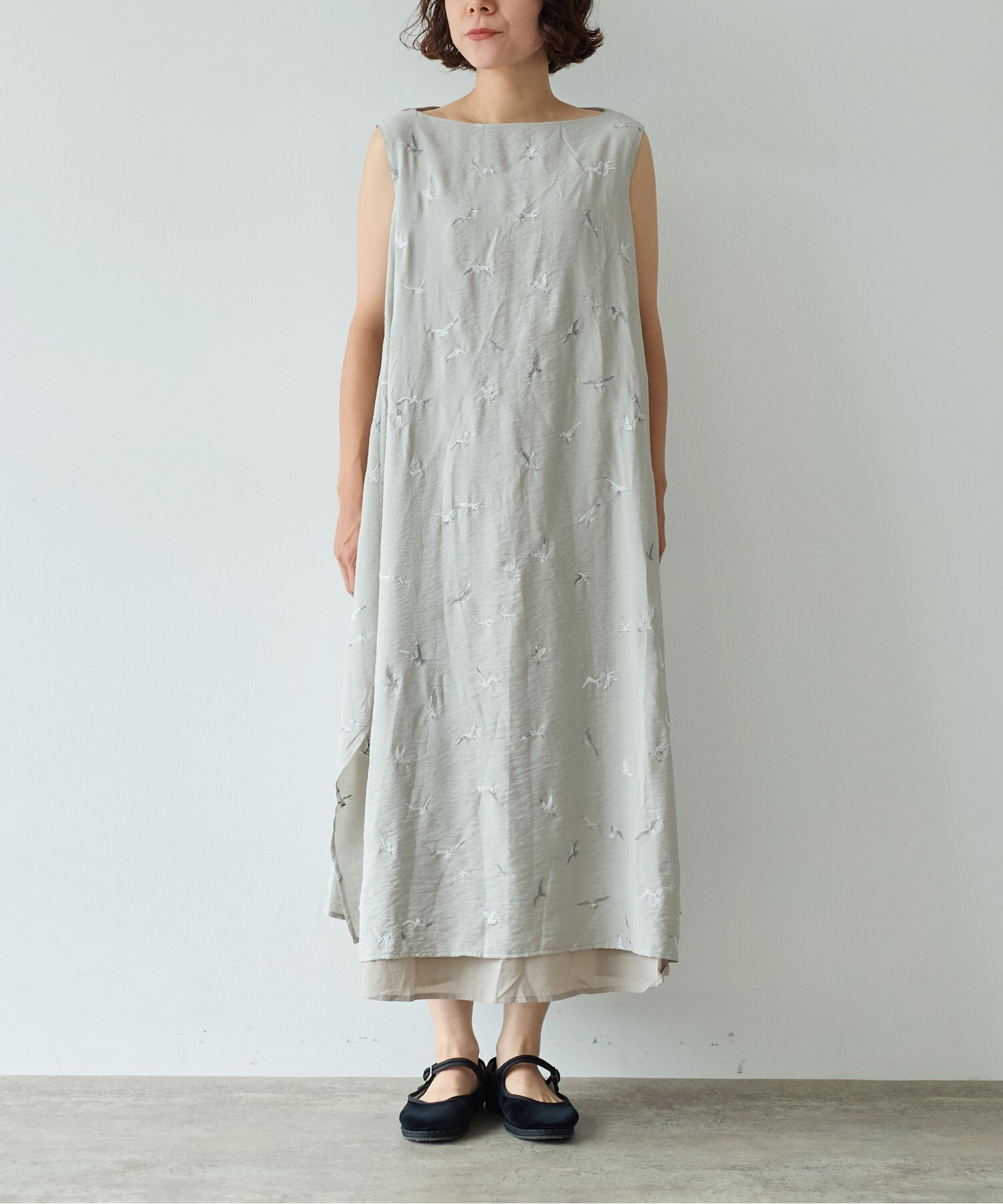 AMBIDEX Store ○bird刺繍 layered ワンピース(F クロ): yuni