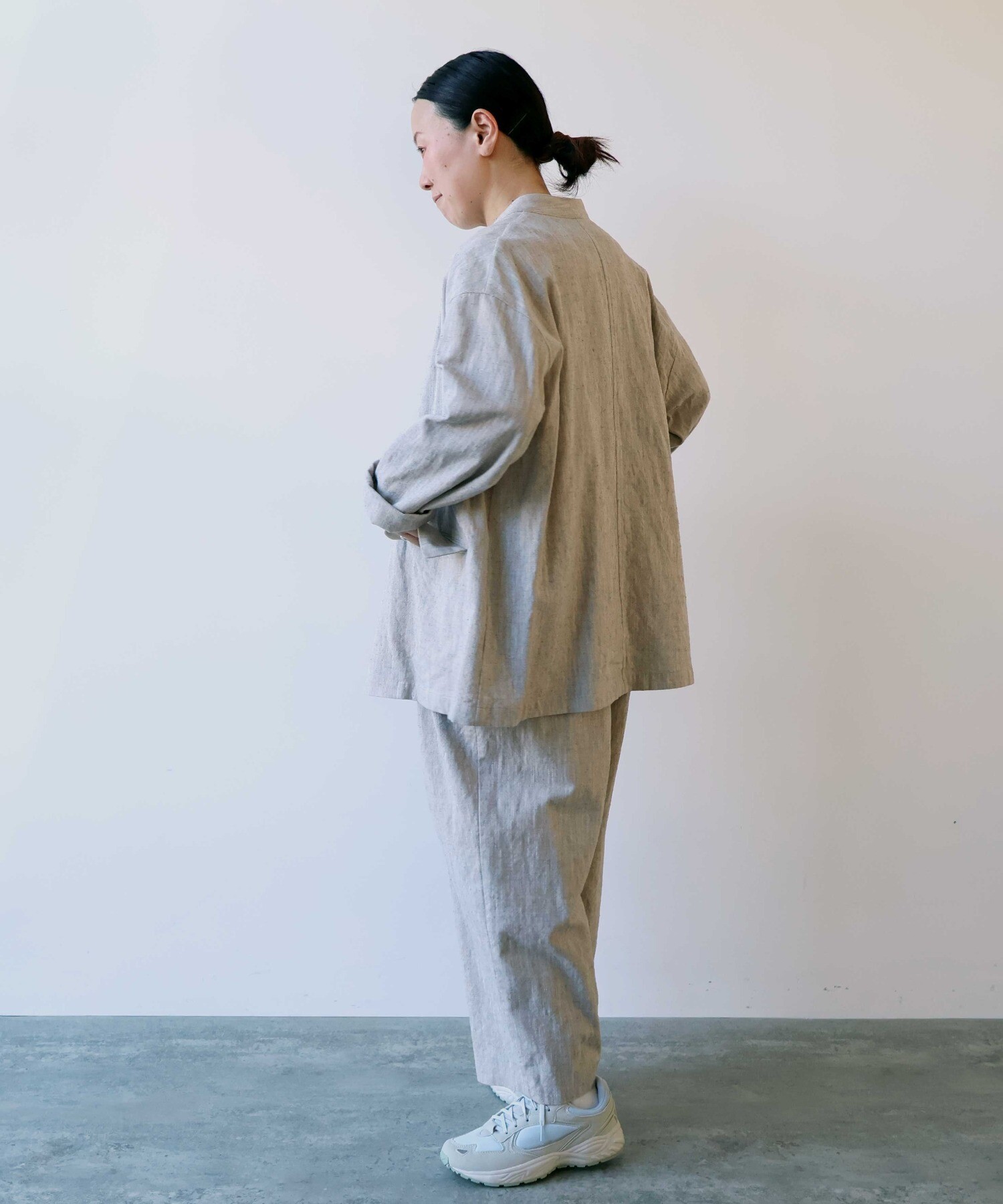 AMBIDEX Store ○slab nep tweed gum tack パンツ(F グレー): yuni