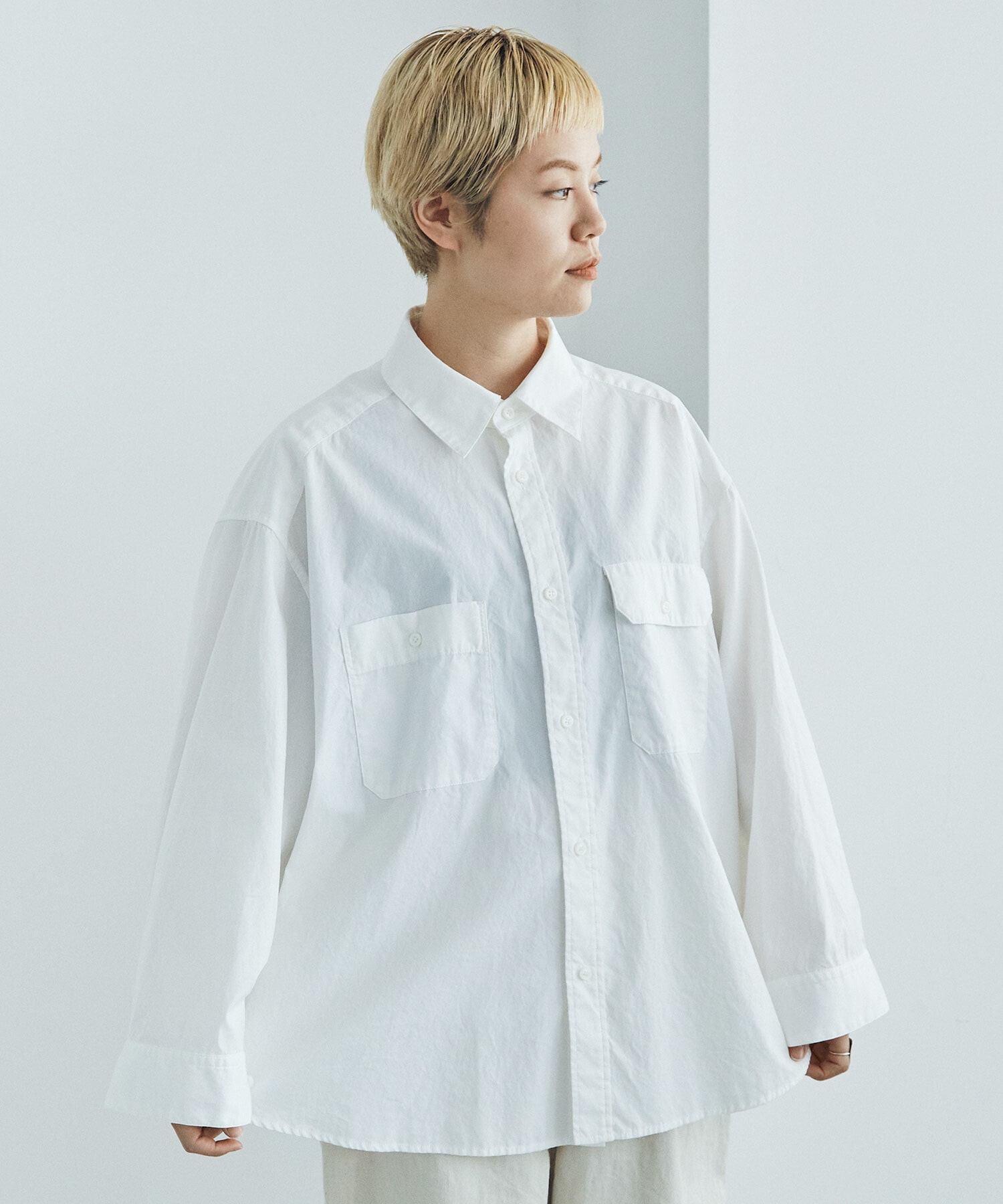 AMBIDEX Store △FINX OX WIDE SLEEVE SHIRTS(F OX WHITE): FLAT-cic