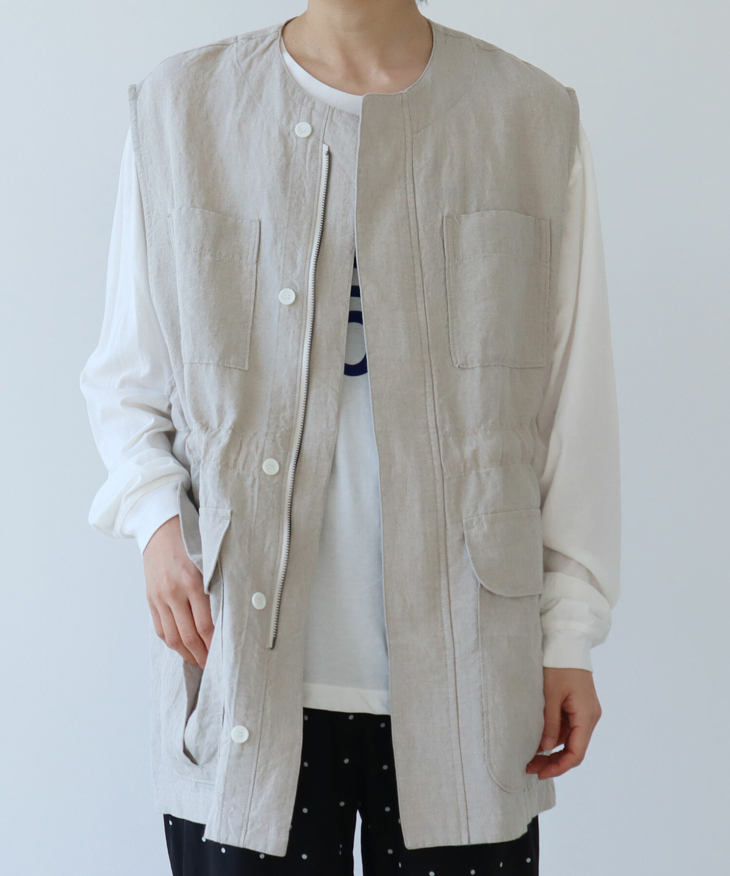 AMBIDEX Store 60/高密度LINEN ベスト(F BLUEGREY): FLAT-cic ...