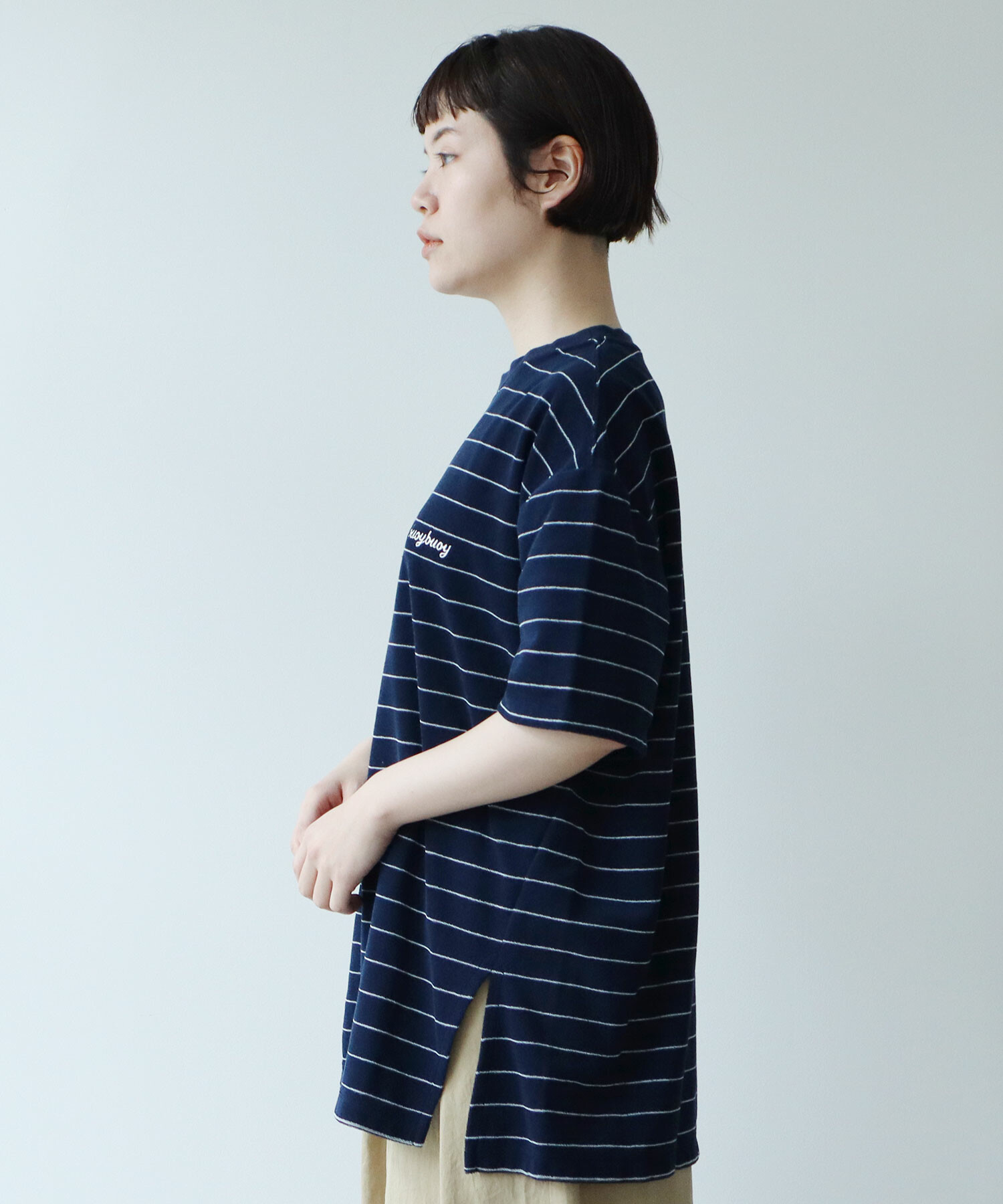 AMBIDEX Store ○pil border YACCO プルオーバー(F NAVY×WHITE): FLAT-cic-HATENA