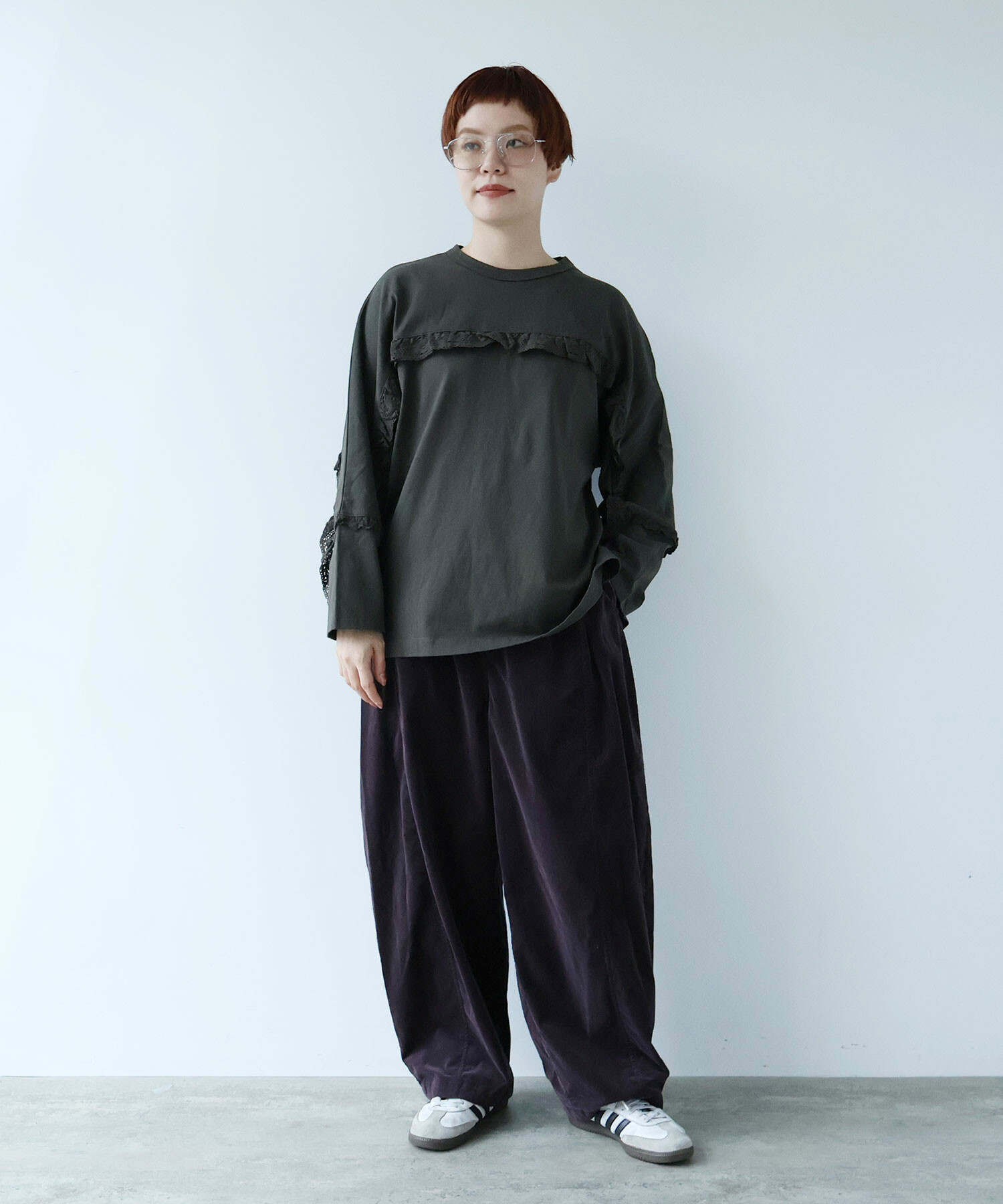 AMBIDEX Store ○cotton lace LONG プルオーバー(F BLUE GREY): buoybuoy