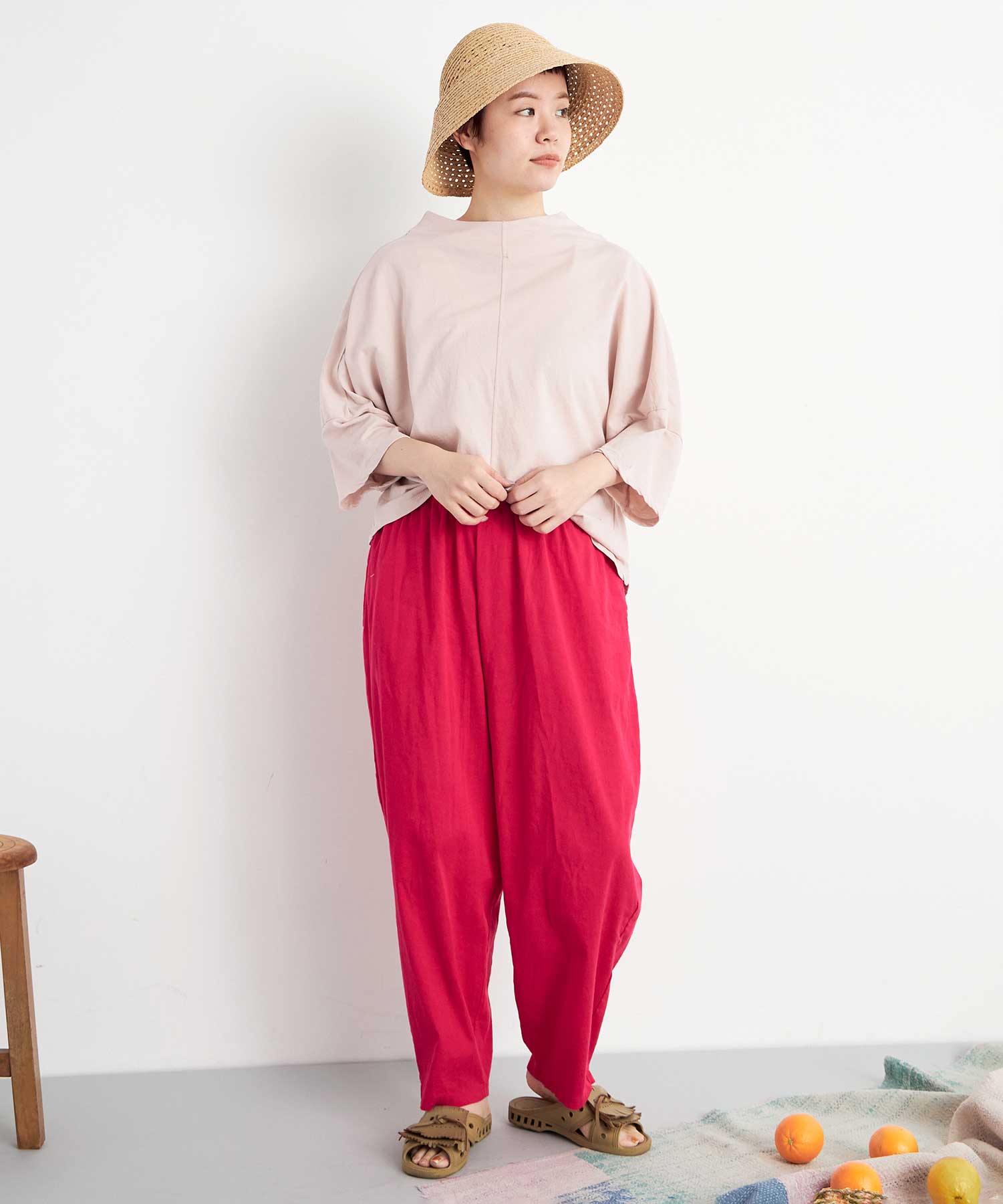 ワイズ ピンクY's PINK コットンナイロンステッチカーゴパンツ