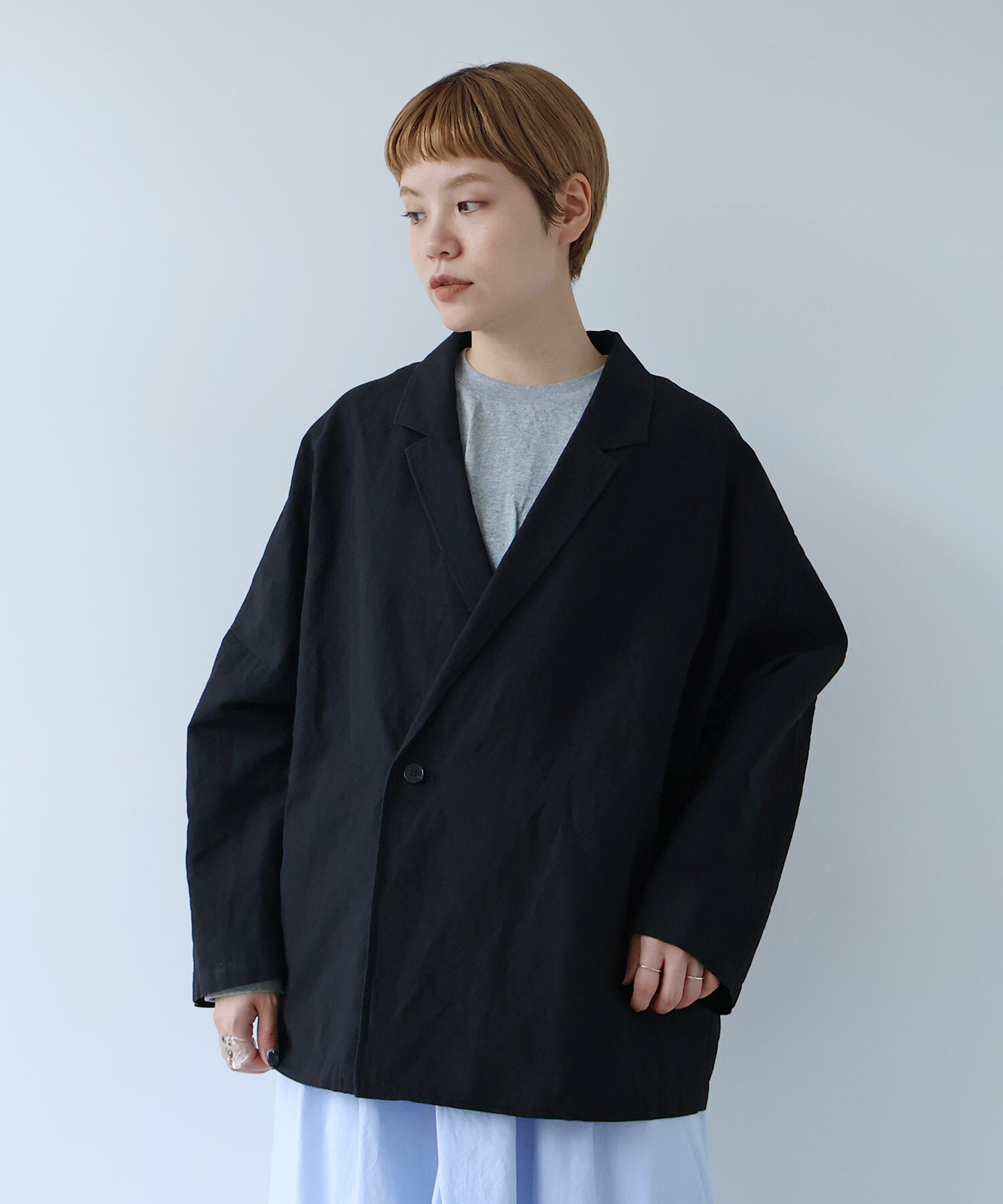 AMBIDEX Store リネン/コットン クロスワッシャー W ジャケット(F