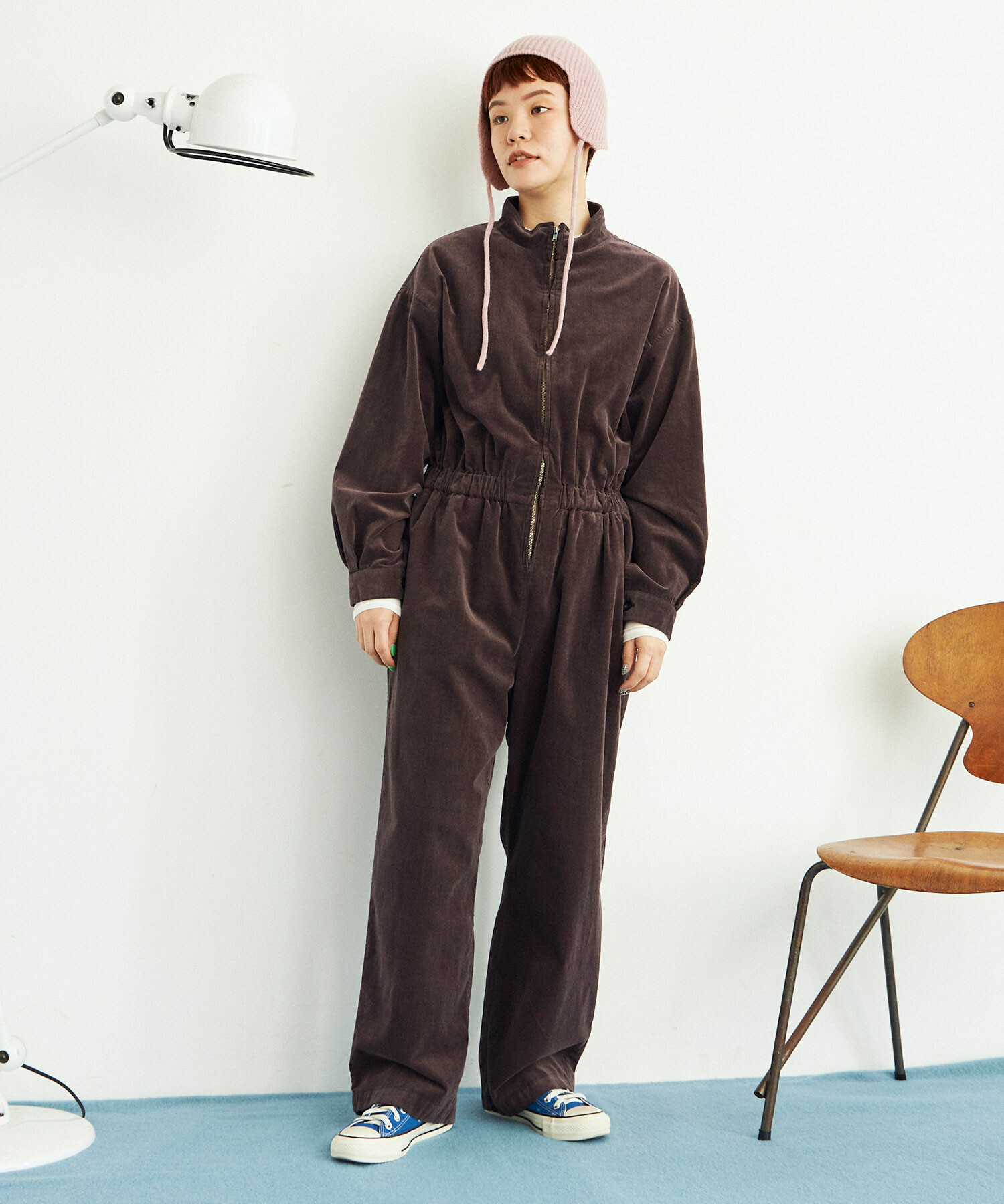 AMBIDEX Store ○スラブ別珍 製品染 ジャンプスーツ(F COFFEE): buoybuoy