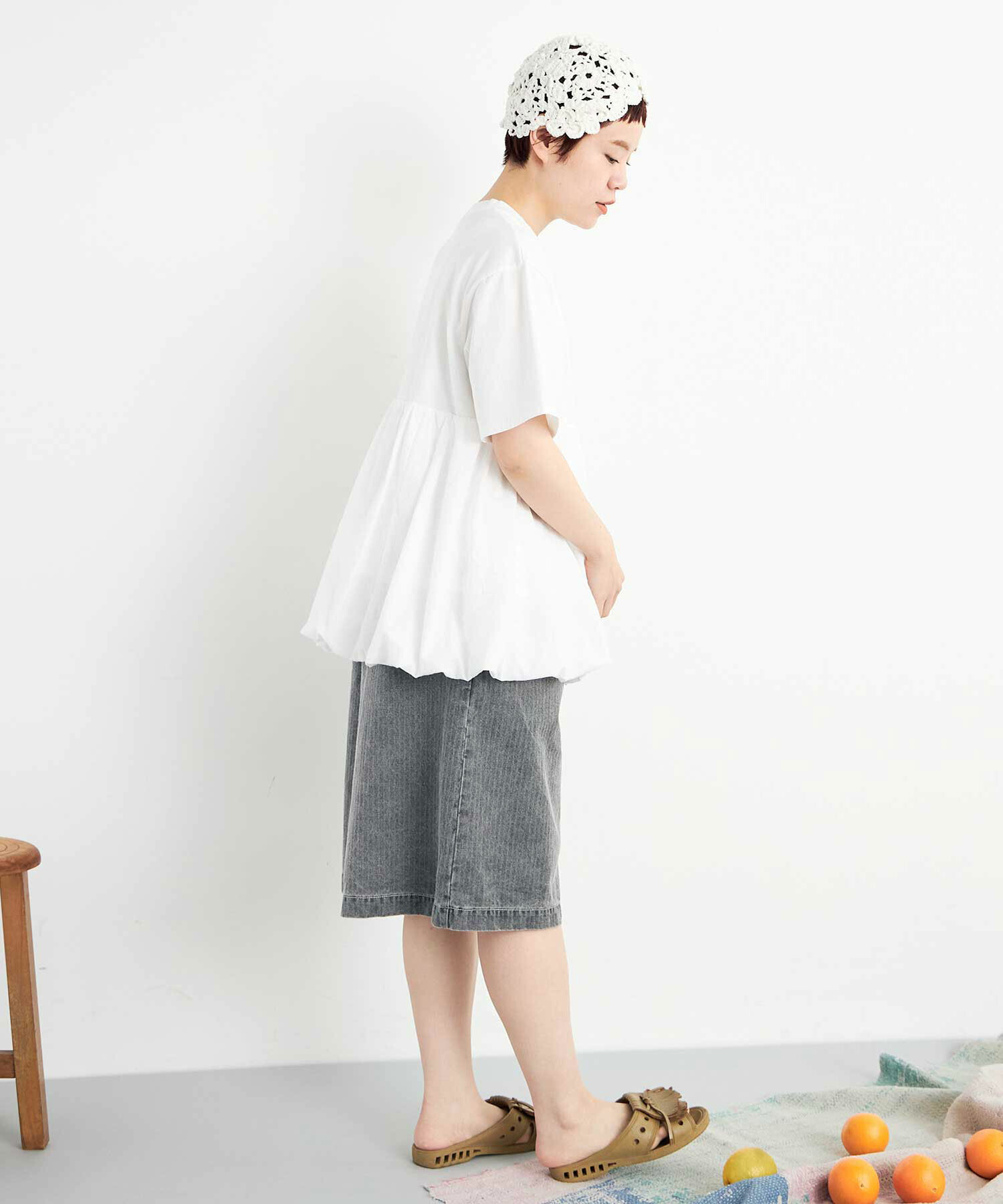 buoybuoy へリンボン顔料 SHORT パンツ AMBIDEX Store △○へリンボン顔料 SHORT パンツ(F GREY): FLAT