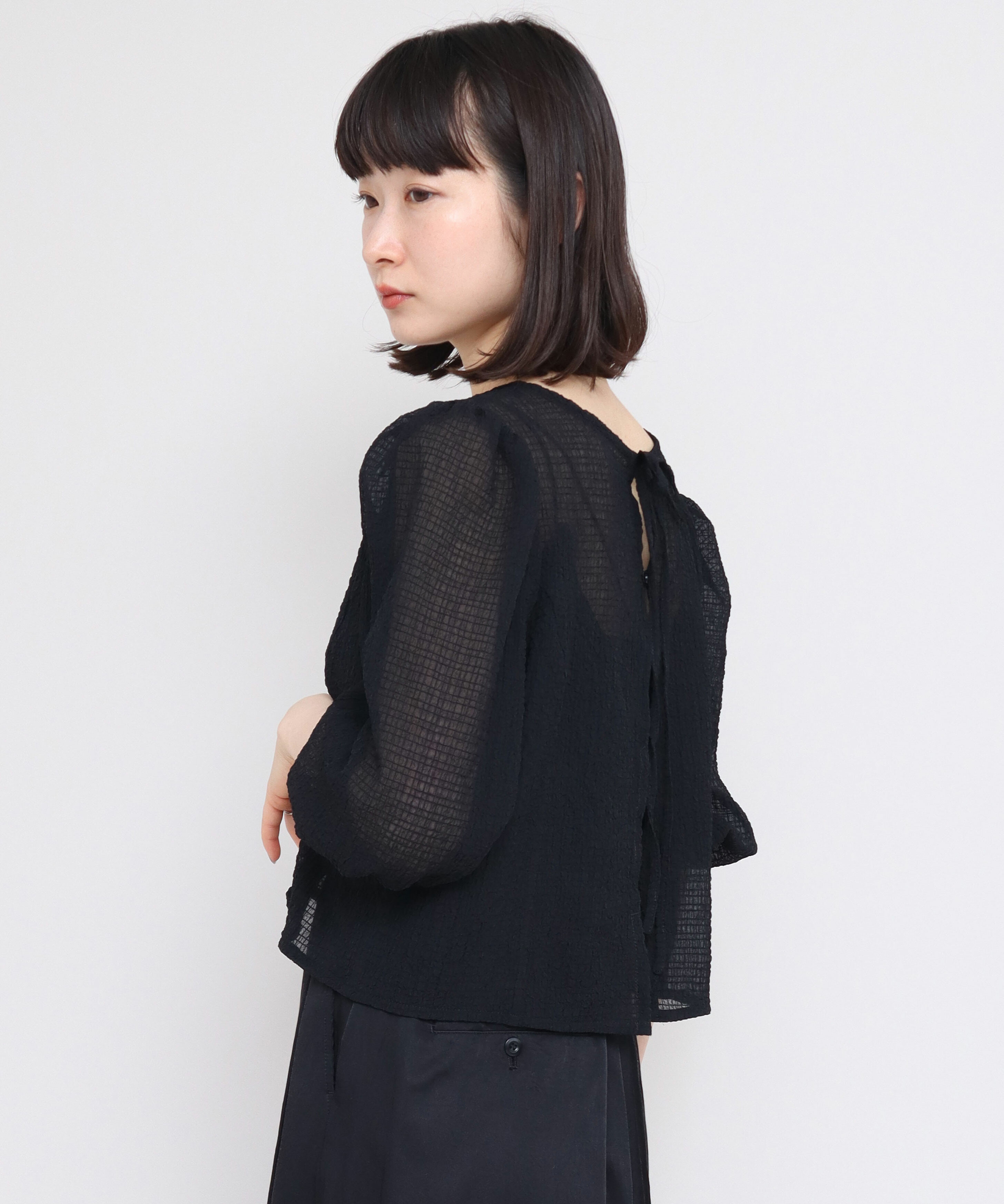 FEKETE ブラウス シャツ PUFF SLEEVE CHECKED BLOUSE / チェック