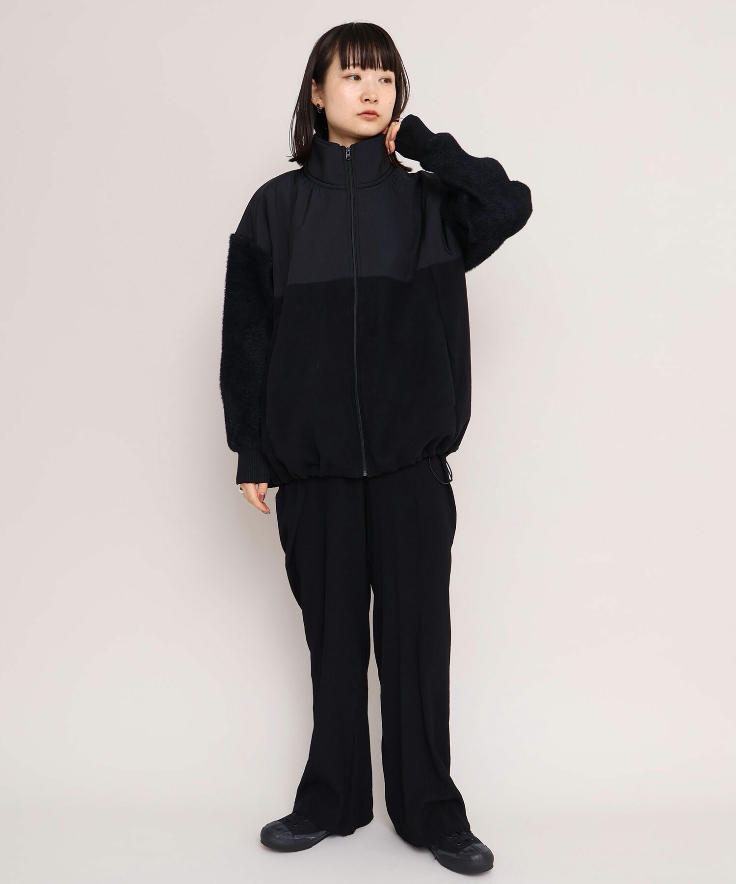 UNBIND アンバインドフリースジャケット ブラックM UNBIND アンバインドフリースジャケット ブラックM