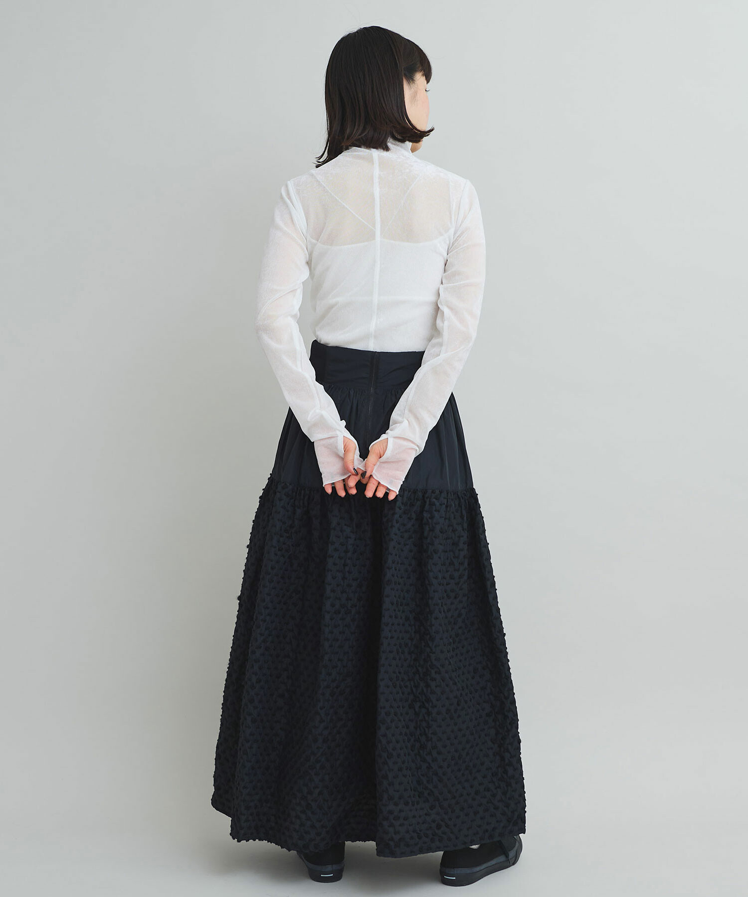 AMBIDEX Store ブライトフロッキーチュール ハイネックプルオーバー(F