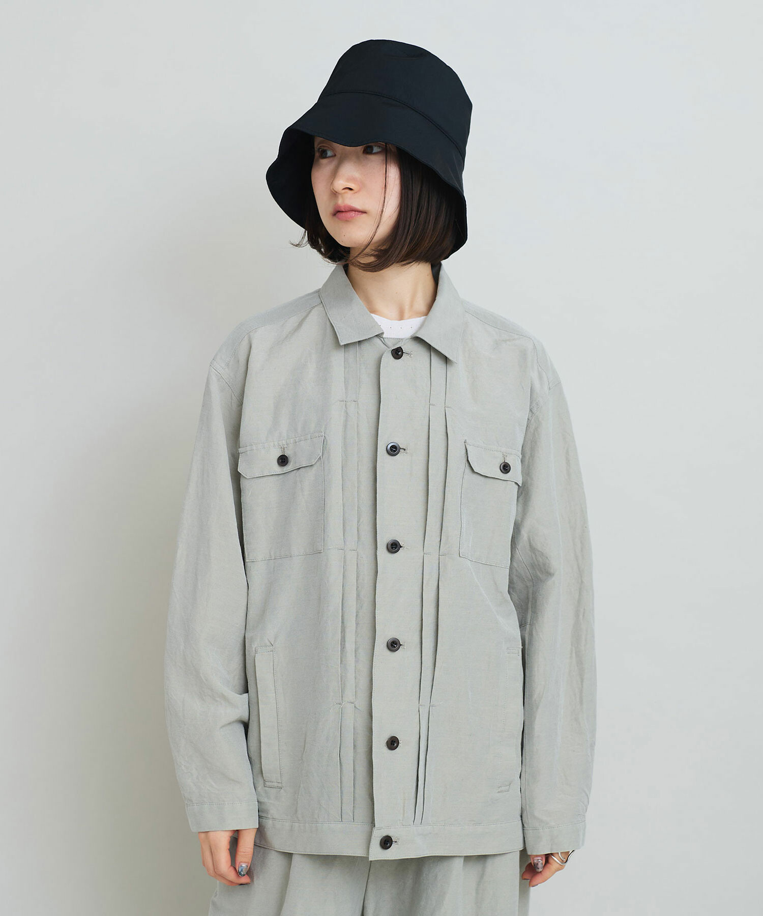 AMBIDEX Store 〇マットツイル バケットハット(F クロ): iki AMBIDEX Store 〇マットツイル バケットハット(F クロ): iki