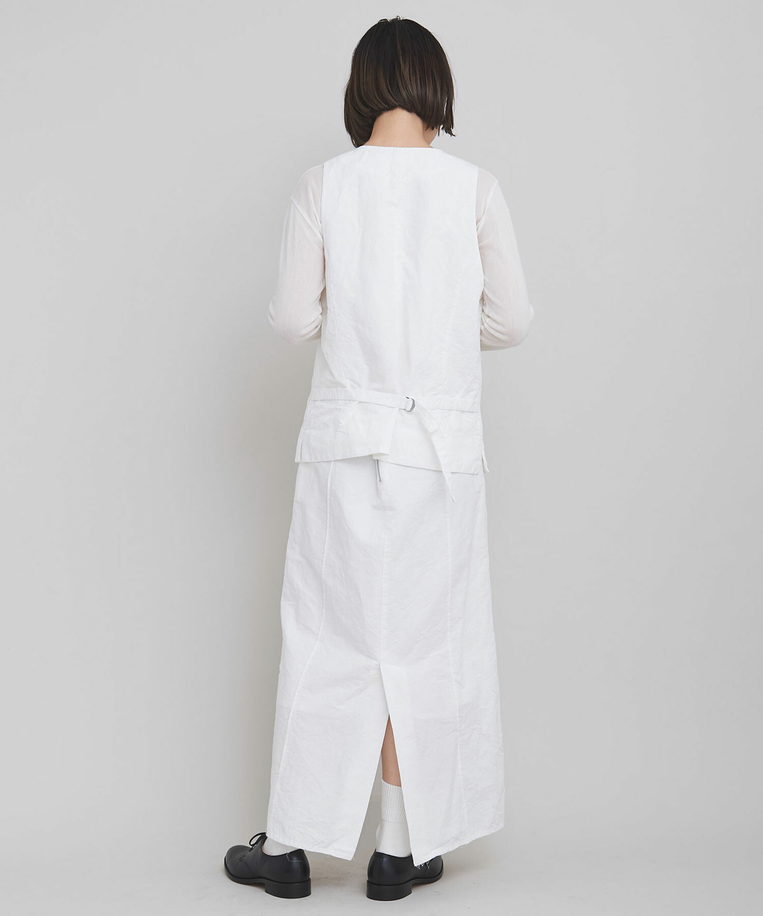 AMBIDEX Store 〇コットンリネン高密度ウェザー Iラインロングスカート  