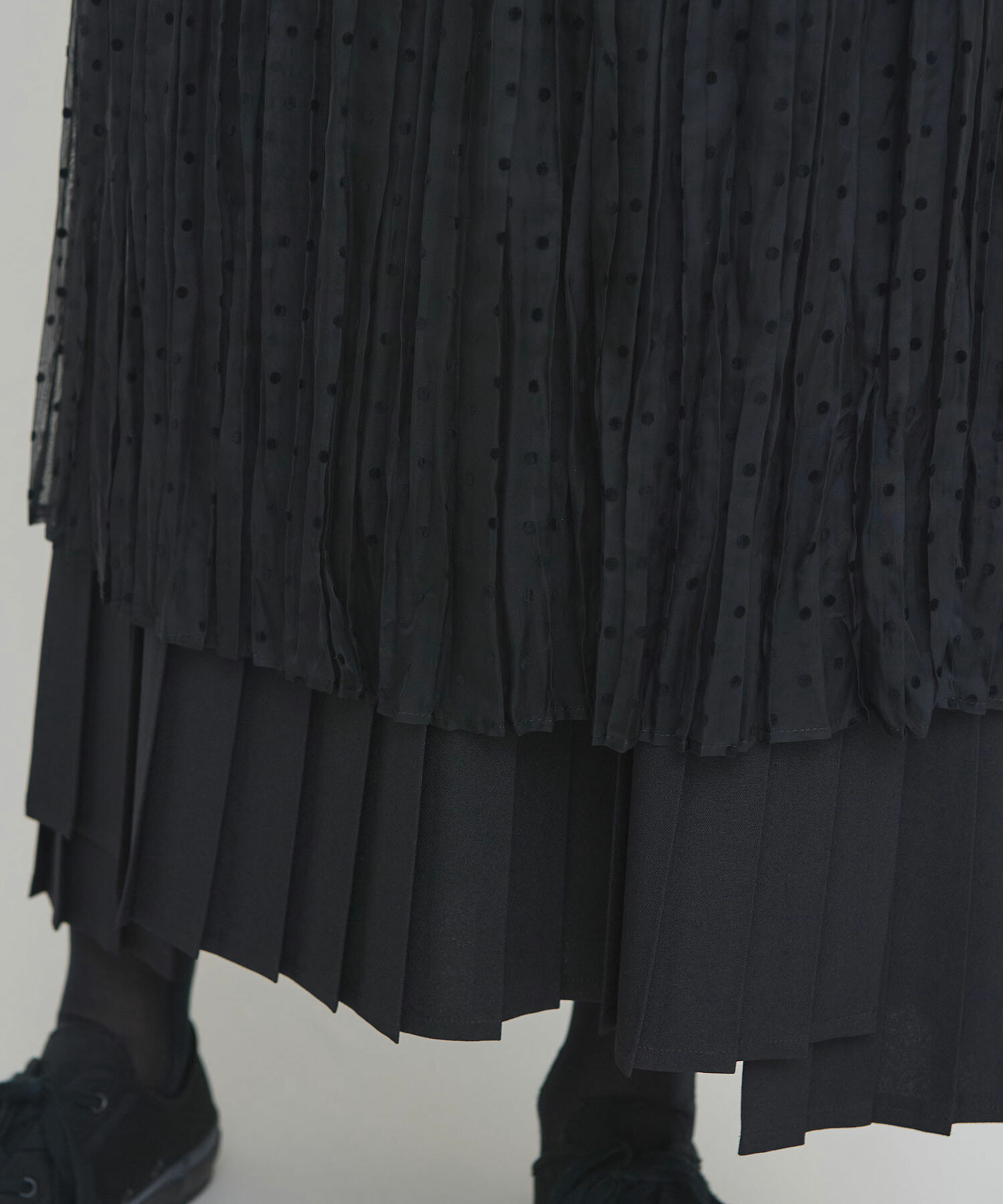 AMBIDEX Store 【予約販売】〇オーガンジーフロッキードット プリーツ