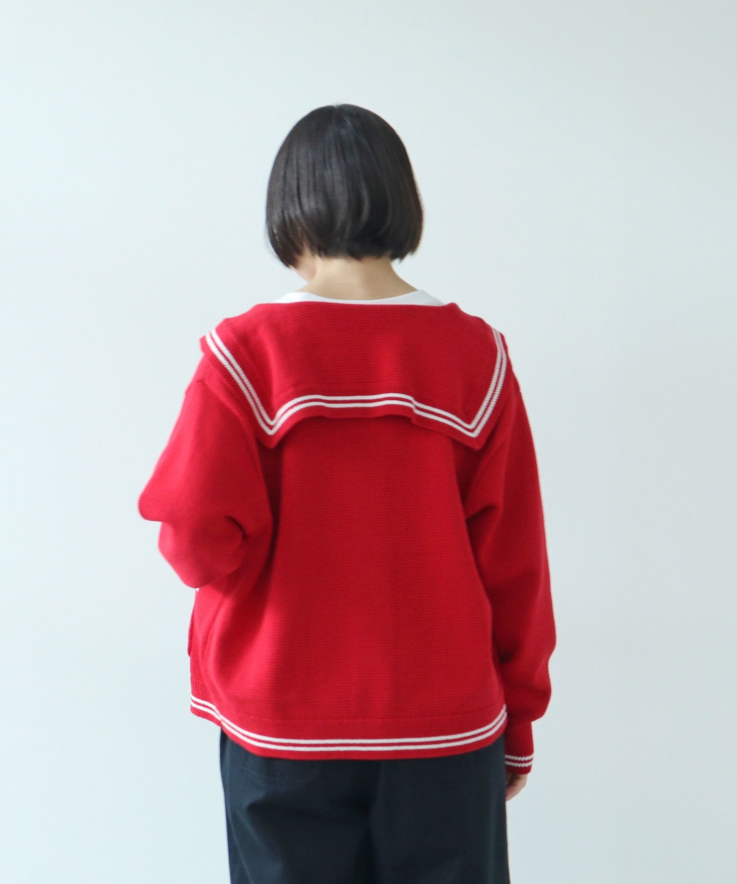 AMBIDEX Store ○【WEB別注カラー】セーラーカラー 配色カーディガン(F