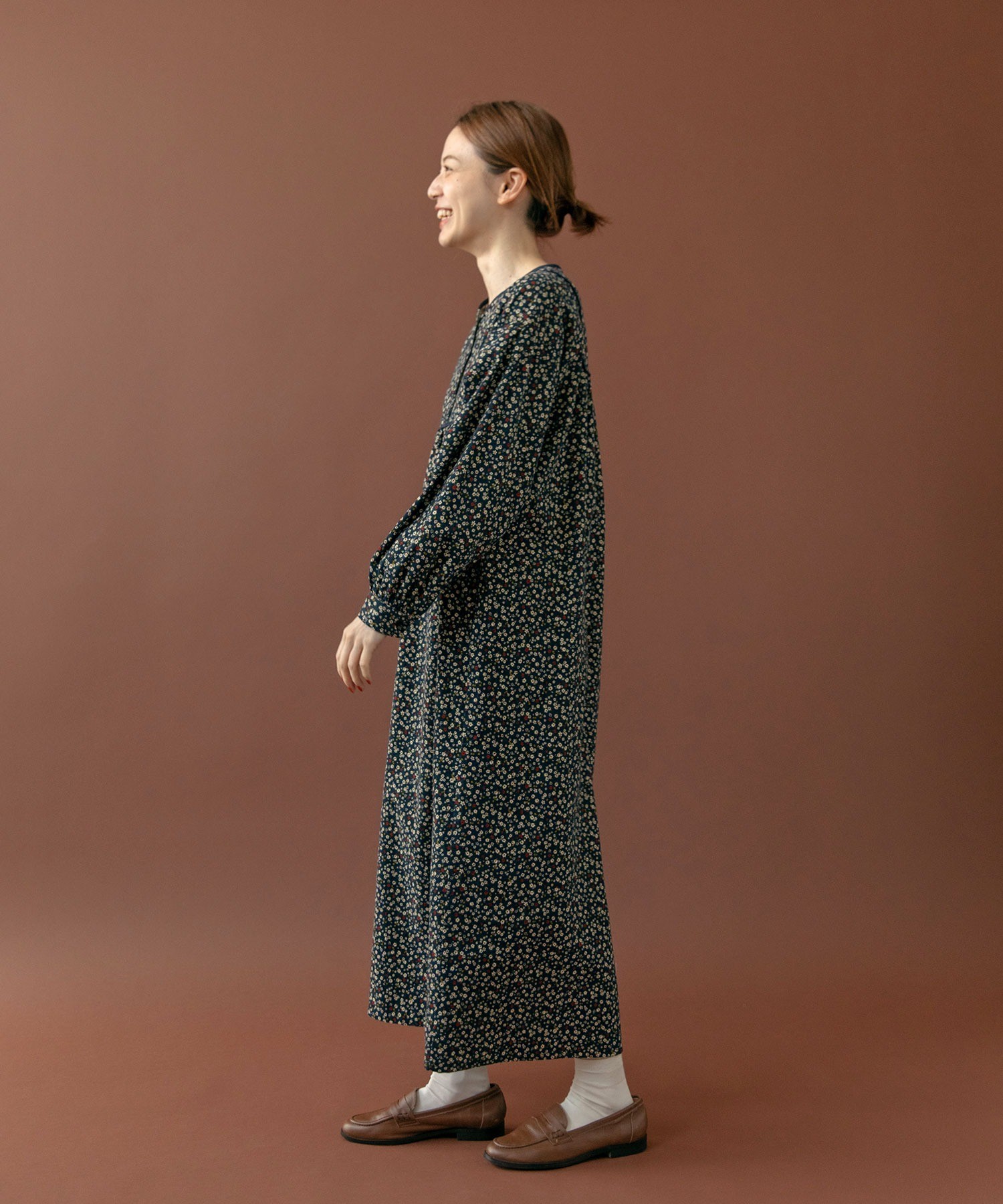 AMBIDEX Store △○シャツコール 小花プリントパイピングワンピース(F