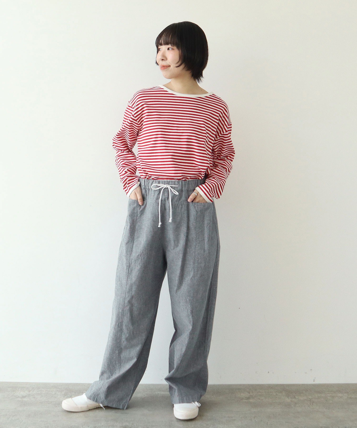 AMBIDEX Store ○先染めコットンネップ easyパンツ(セットアップ対応
