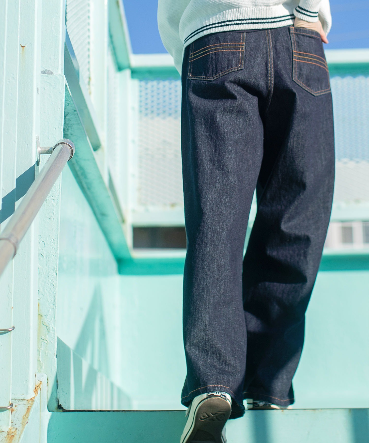 さくページ AMBIDEX Store 13OZデニム ワイドタックパンツ(M サックス): PAR ICI