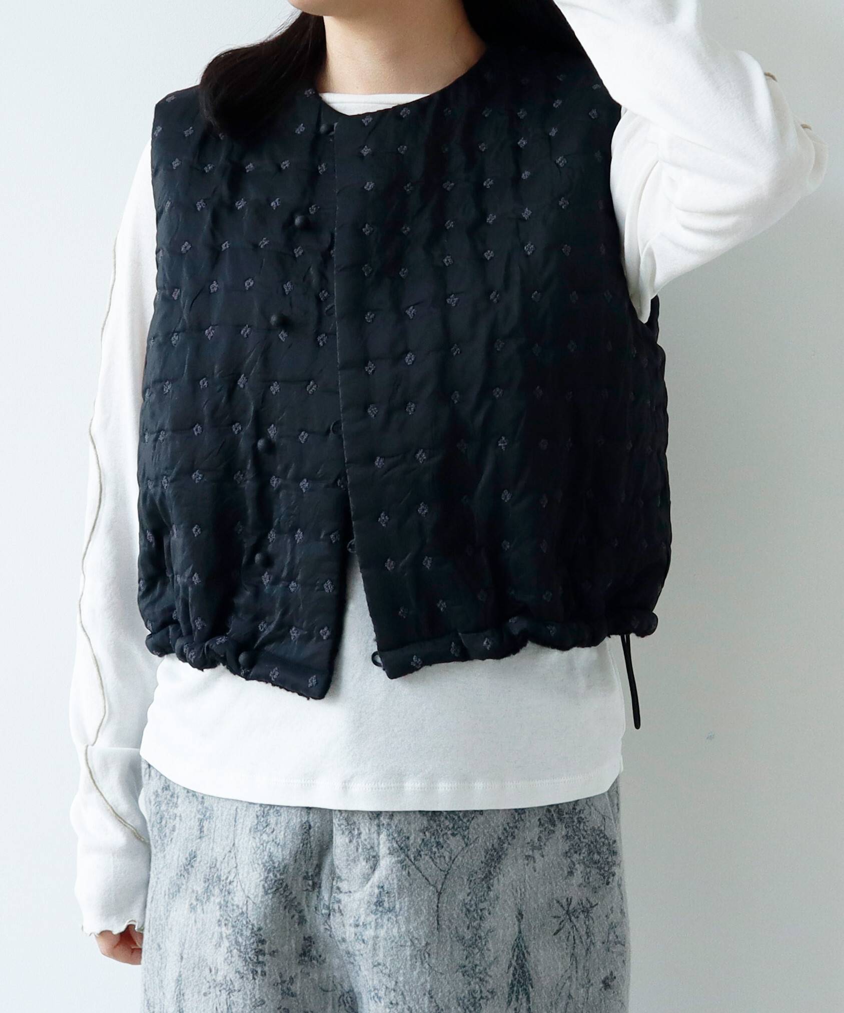 AMBIDEX Store 〇flower dot quilt jacquard ショートリバーシブル