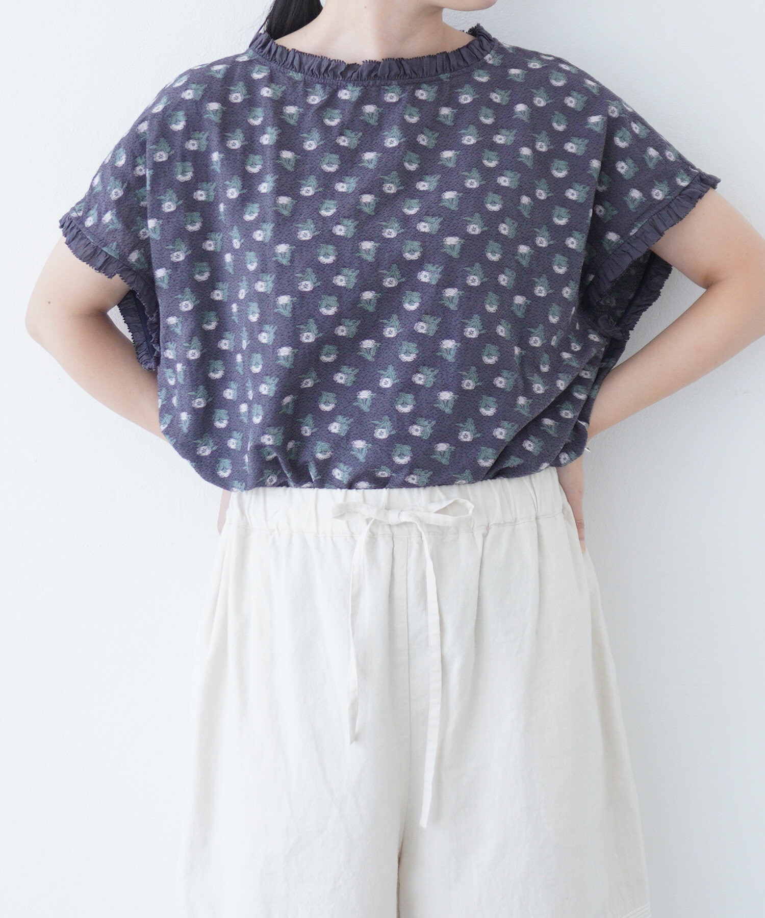 AMBIDEX Store △〇追憶の花 jacquard フリルブラウス(F