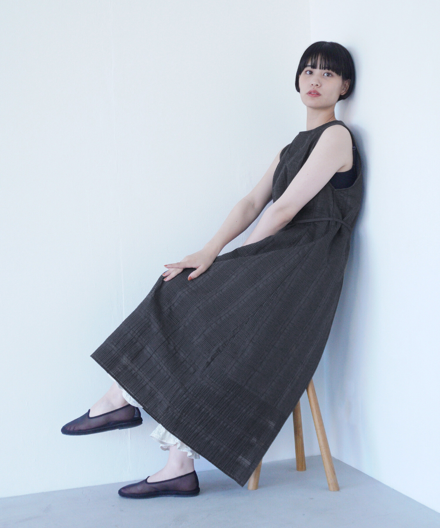 AMBIDEX Store △〇pintuck jacquard ベストワンピース(F