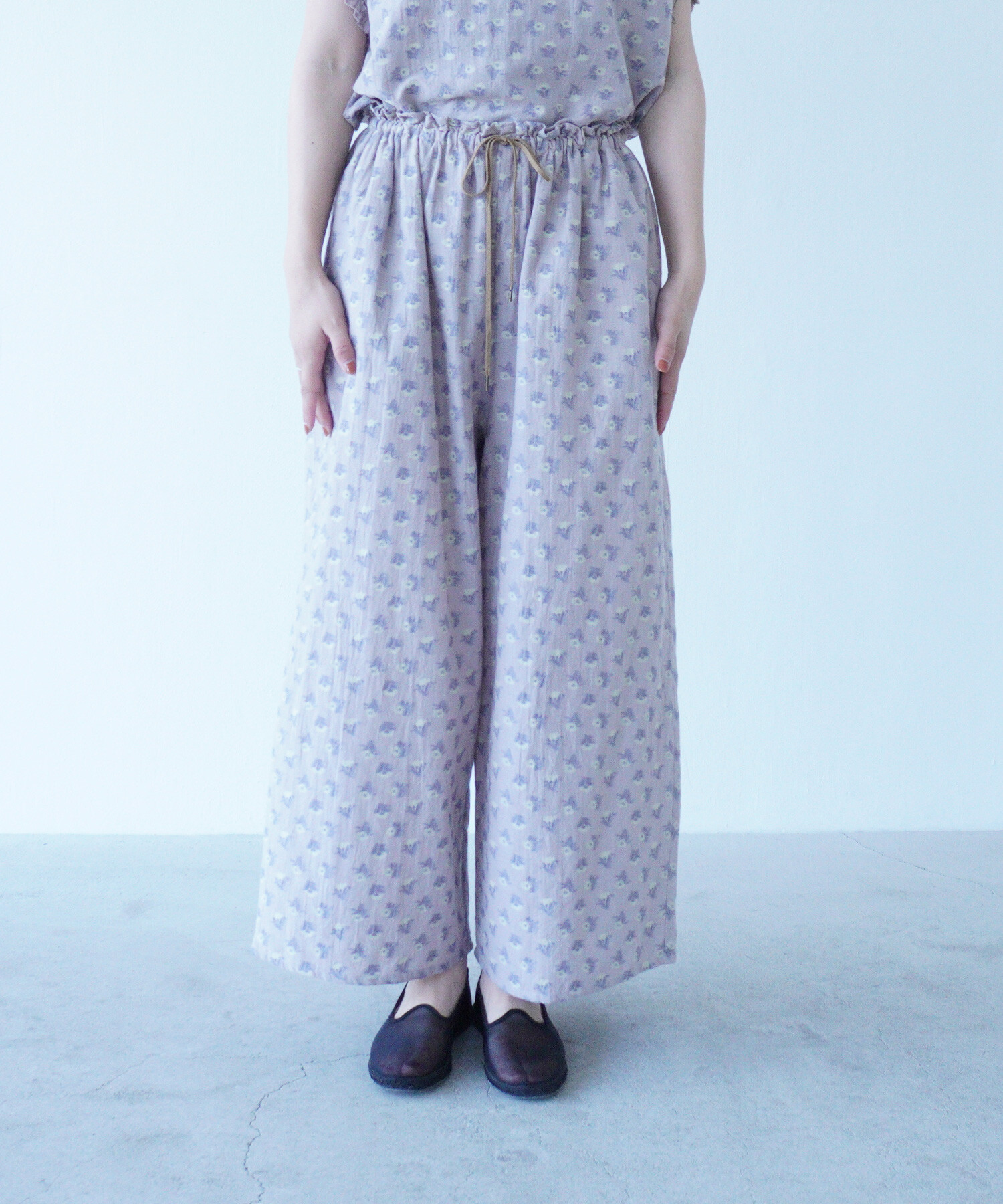 AMBIDEX Store 〇追憶の花 jacquard ギャザーパンツ(F