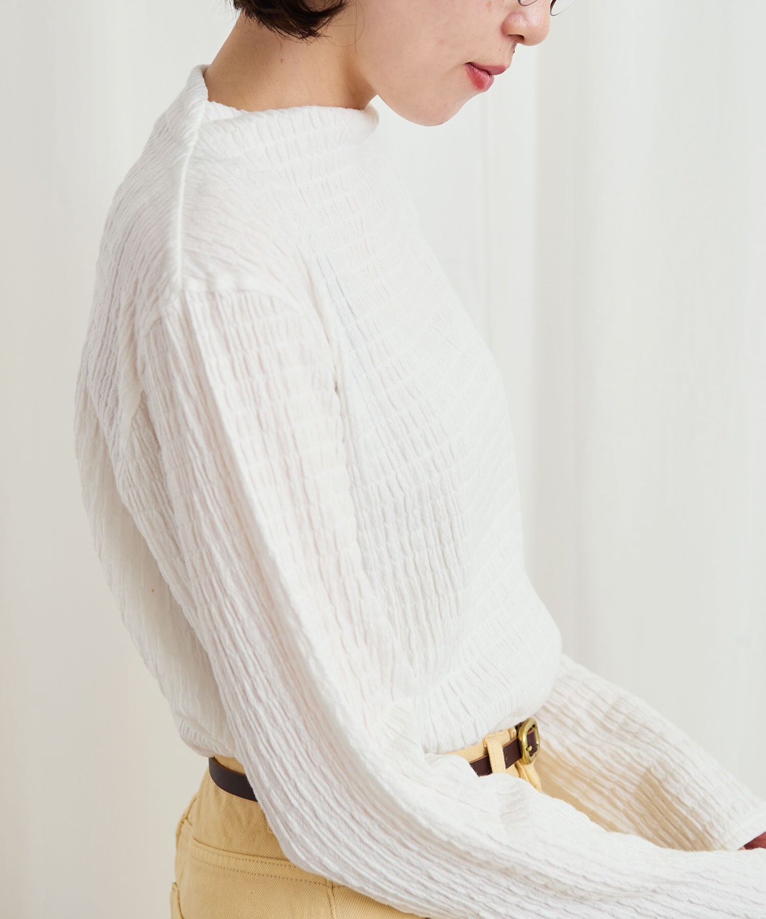 bluelea Hem tulle docking long pullover