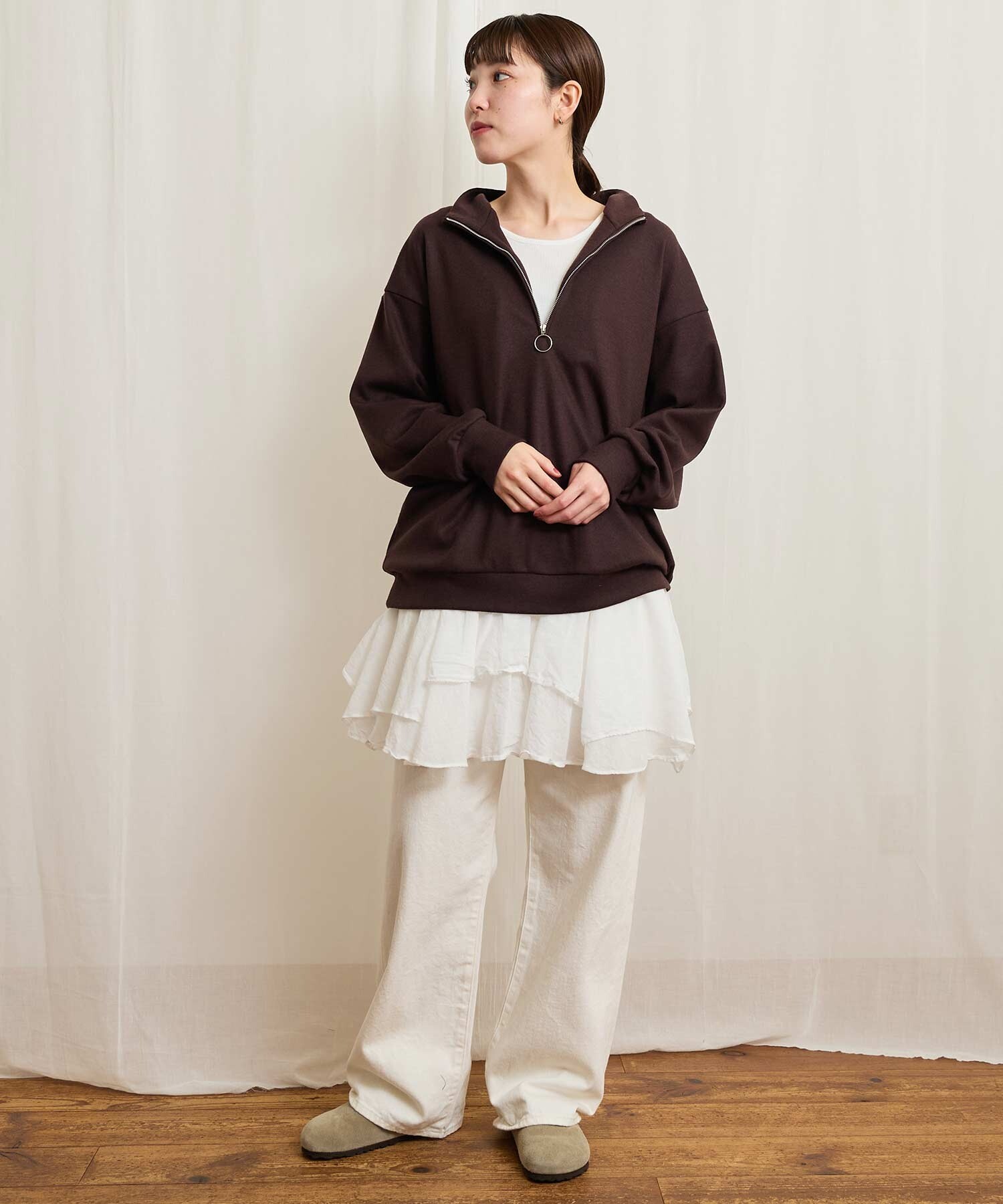 AMBIDEX Store ○HALF zip pullover (F コゲチャ): l'atelier du savon