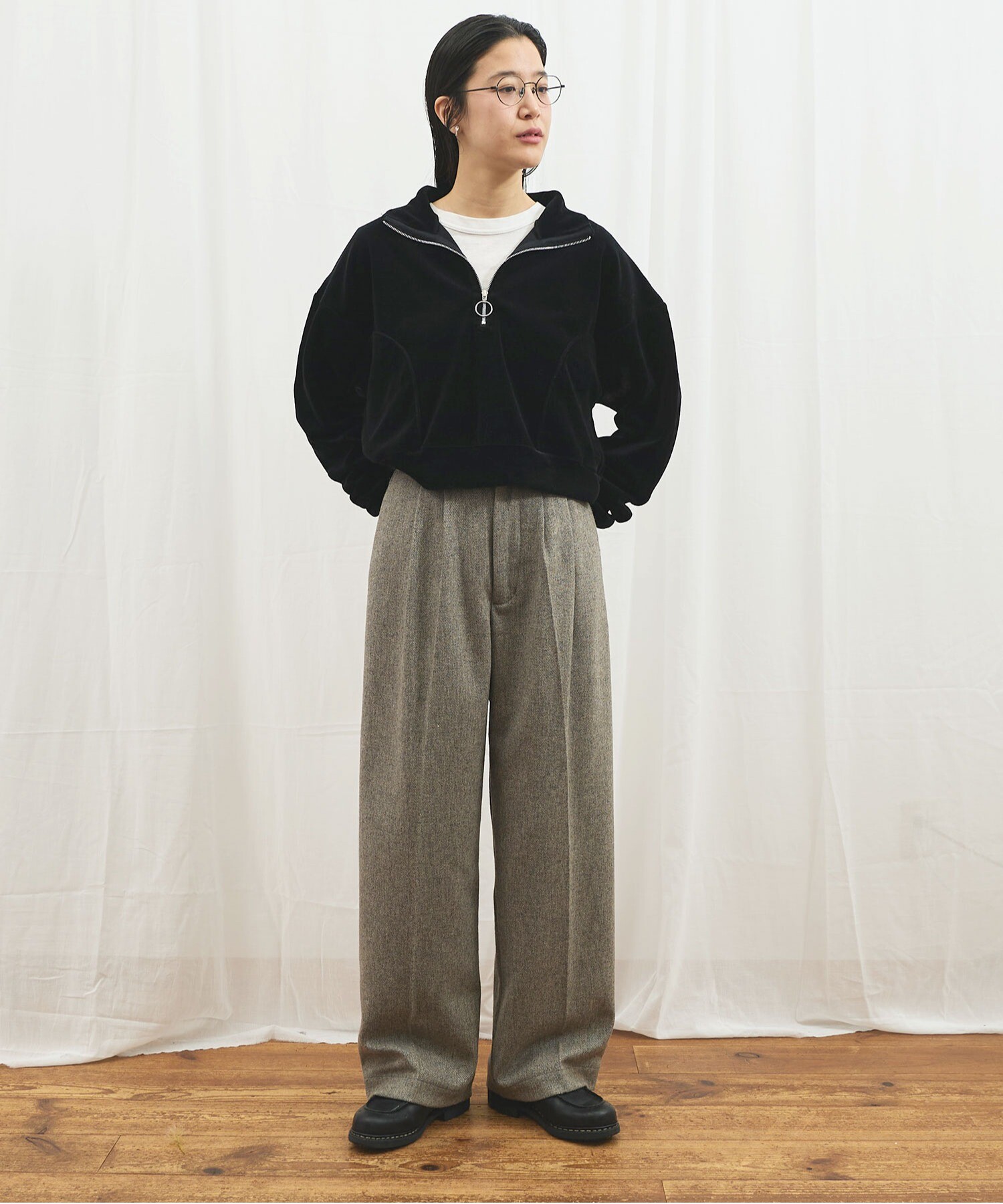 AMBIDEX Store 〇WOOL TWEED trousers(0 クロ): l'atelier du savon