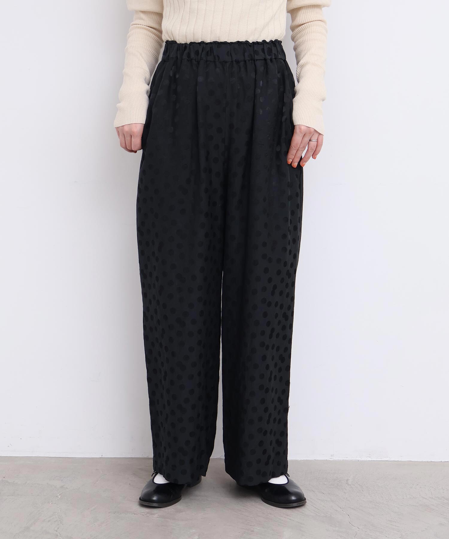 つよぽん AMBIDEX Store 〇サテンジャガード まばらドットパンツ(F クロ): l