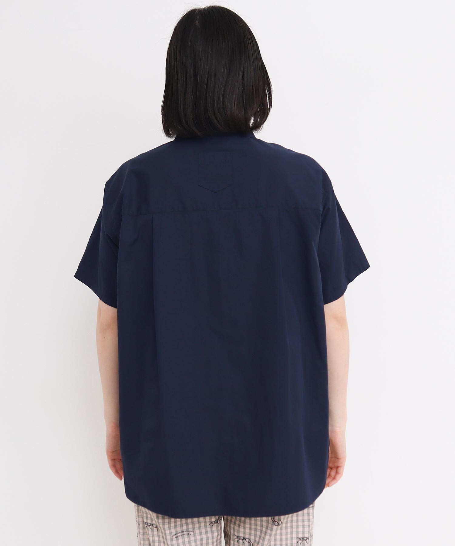 AMBIDEX Store 80/2ピンオックス 数字刺繍半袖シャツ(F ピンク