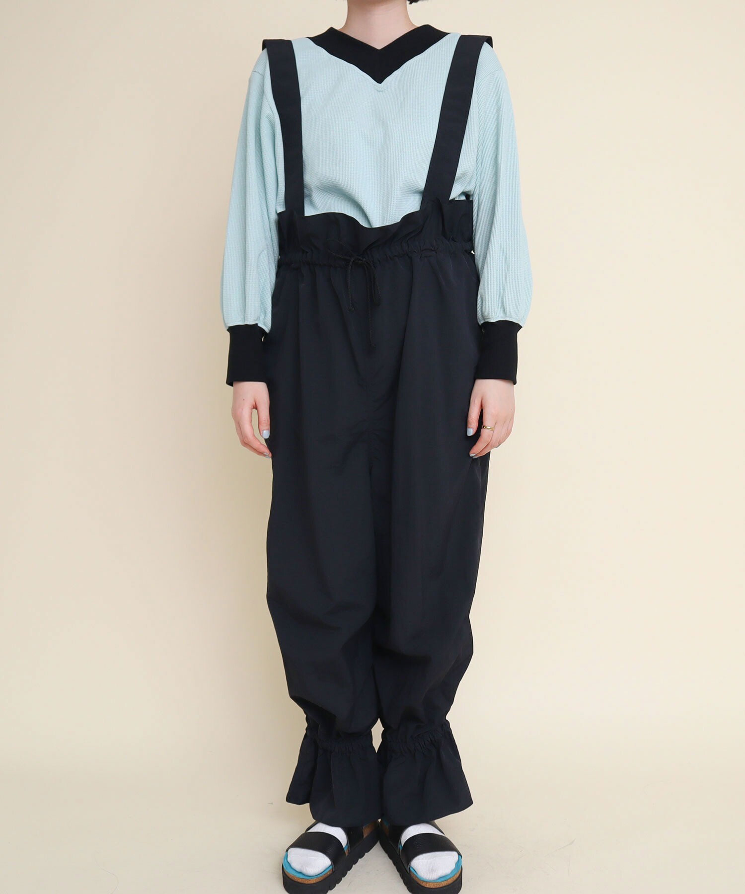 AMBIDEX Store 【予約販売】○NYLON TAFFETA gather frill snow pants 