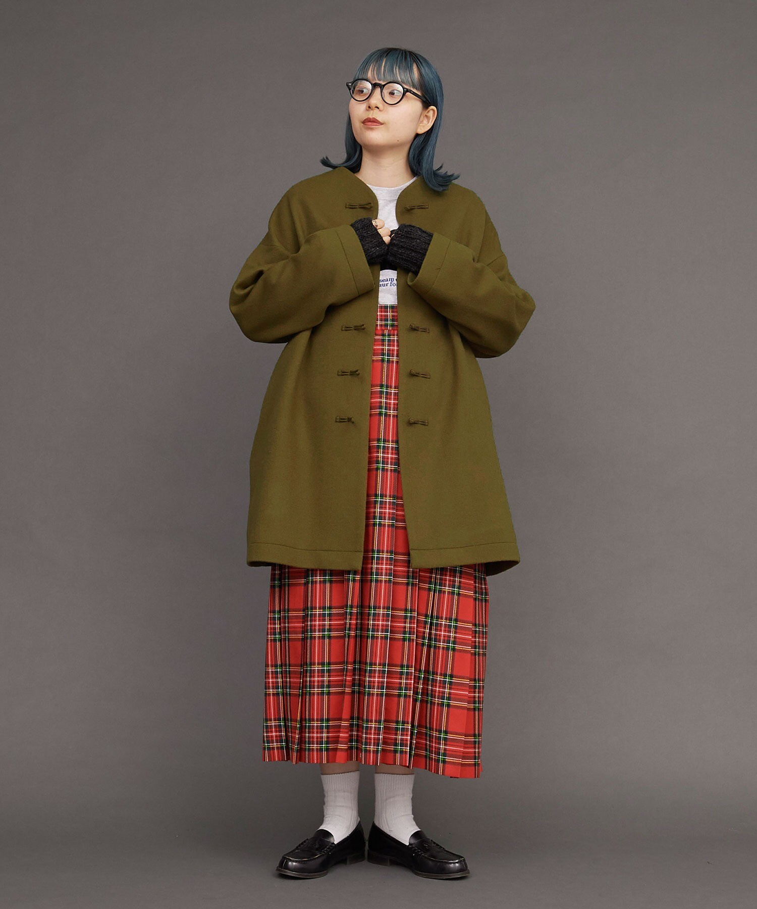 AMBIDEX Store ○TARTAN CHECK ojo pleats Skirt(F アカ): l'atelier