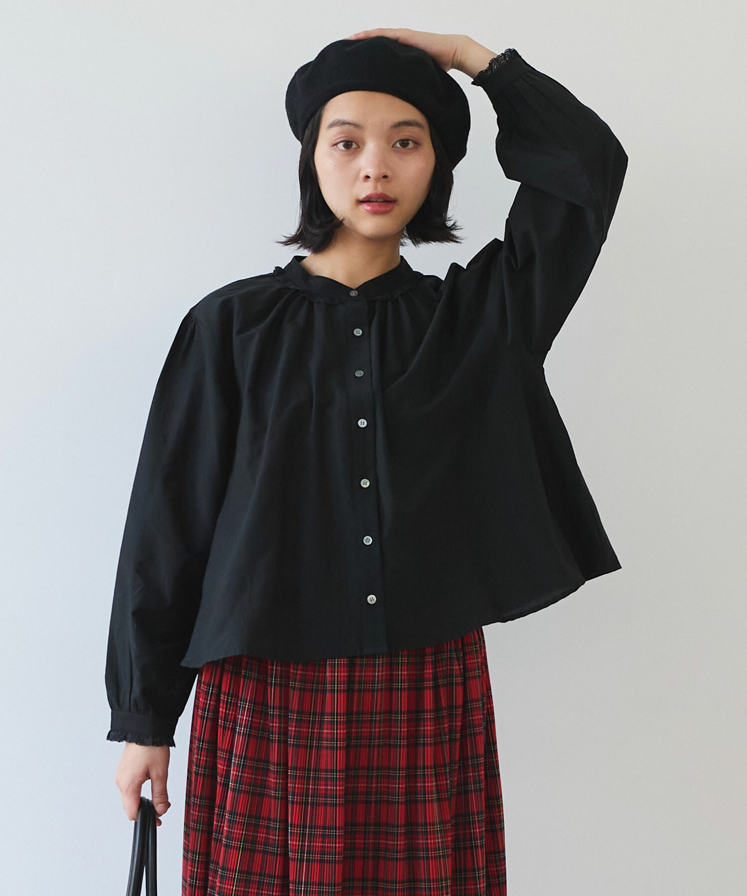 AMBIDEX Store 【予約販売】〇 コットン / シルク lace ギャザー