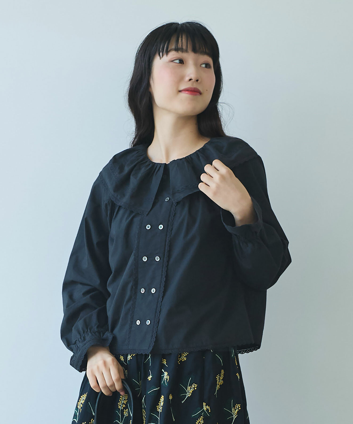 AMBIDEX Store 〇 60sローン lace ブラウス(F カーキ): bulle de