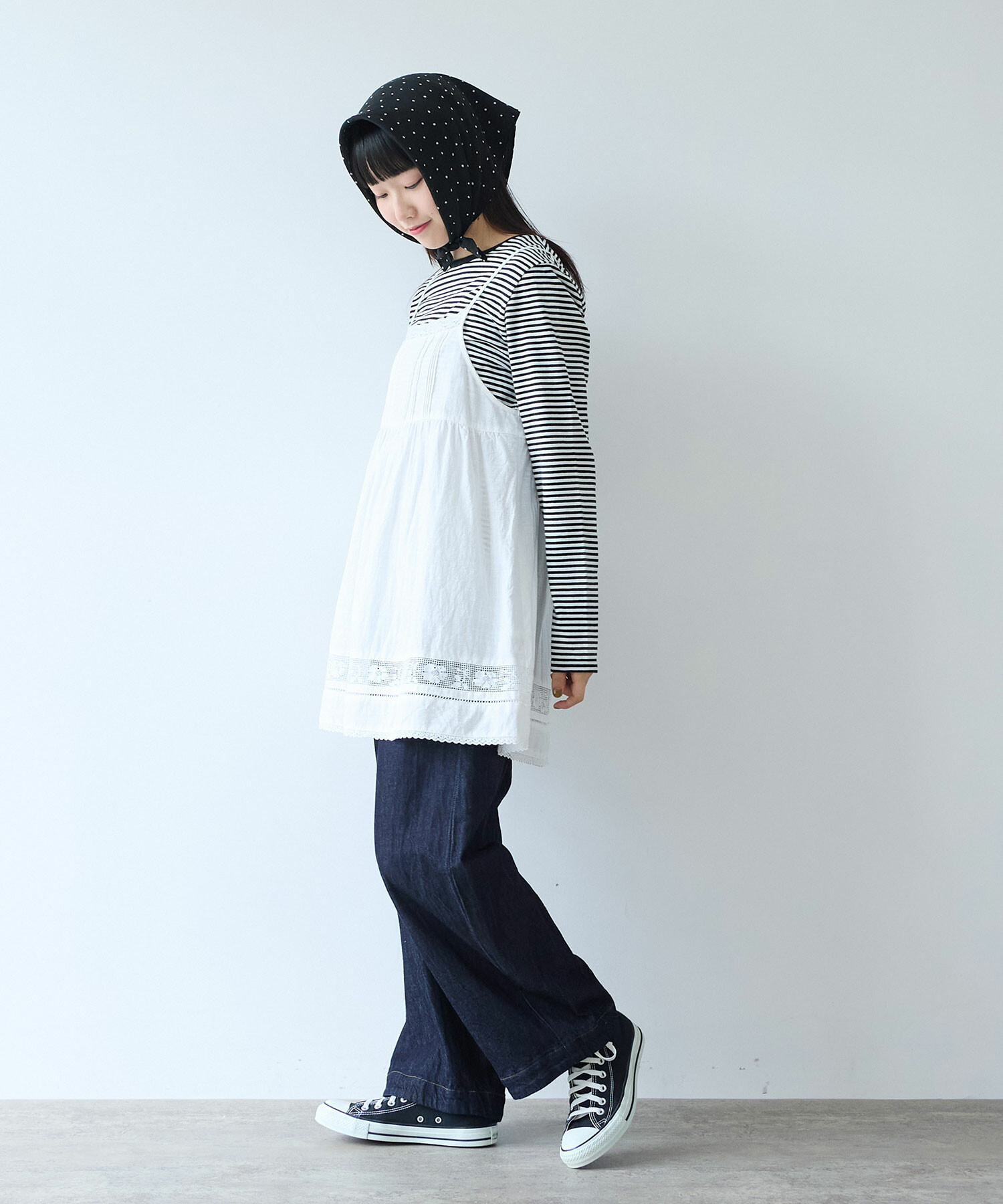 AMBIDEX Store 〇 コットン / リネン lace×pin tuck キャミブラウス(F