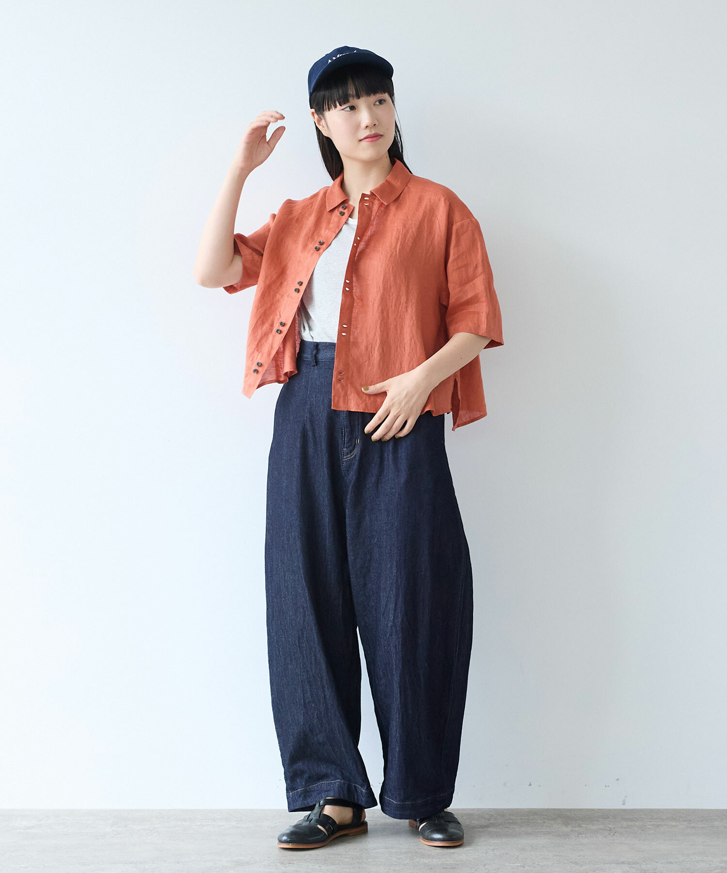 bulle de savonコットン/リネン AMBIDEX Store 【予約販売】○ 60sフレンチリネン boy shirt(F ピンク