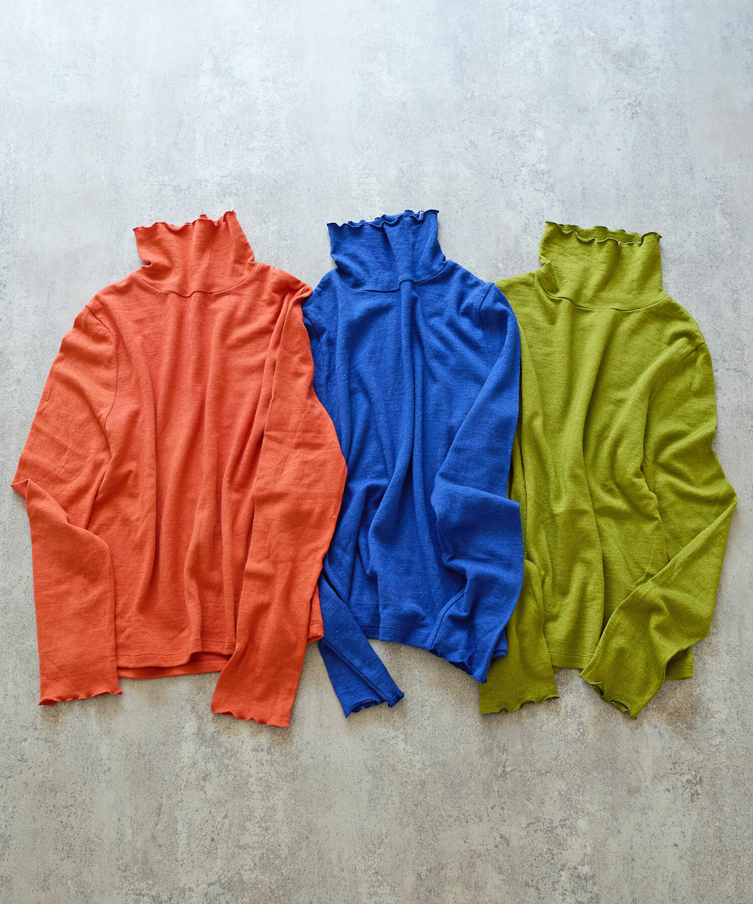 AMBIDEX Store ウール / シルク 製品染め タートルプルオーバー(F