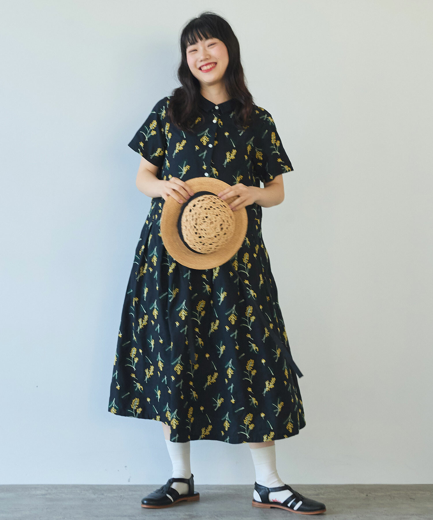 AMBIDEX Store ○〇ミモザ刺繍 シャツワンピース(F コン): bulle