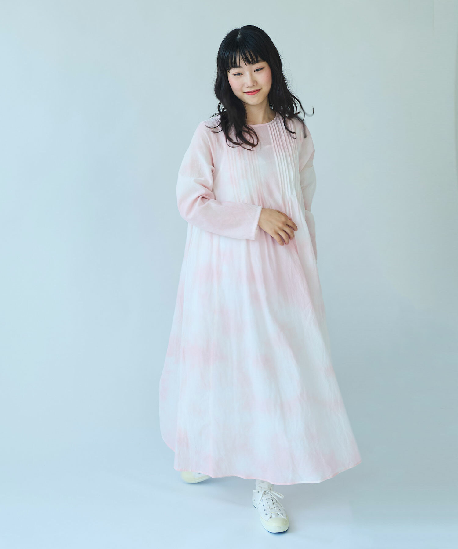 その他 Piyo-Piyo-tan AMBIDEX Store 〇 pink 無回転染め ピンタックワンピース(F