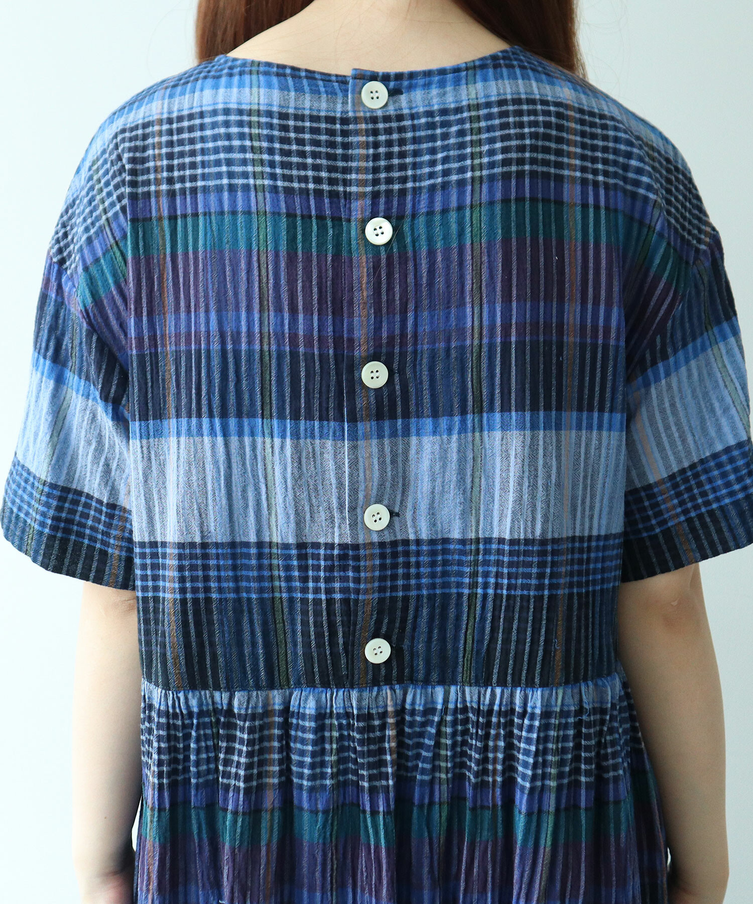 BLUE LABELチェック柄フード付きワンピース美品