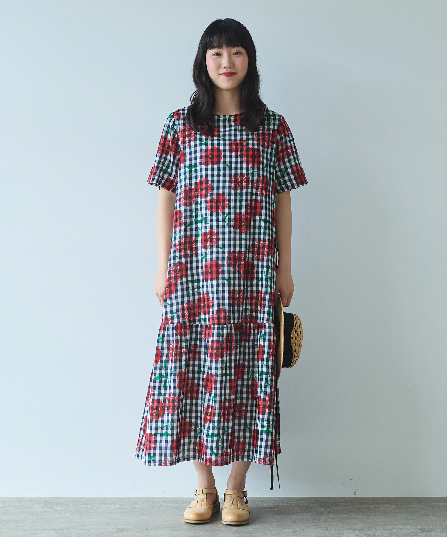 AMBIDEX Store 〇 suisai hana プリント ワンピース(F アオ