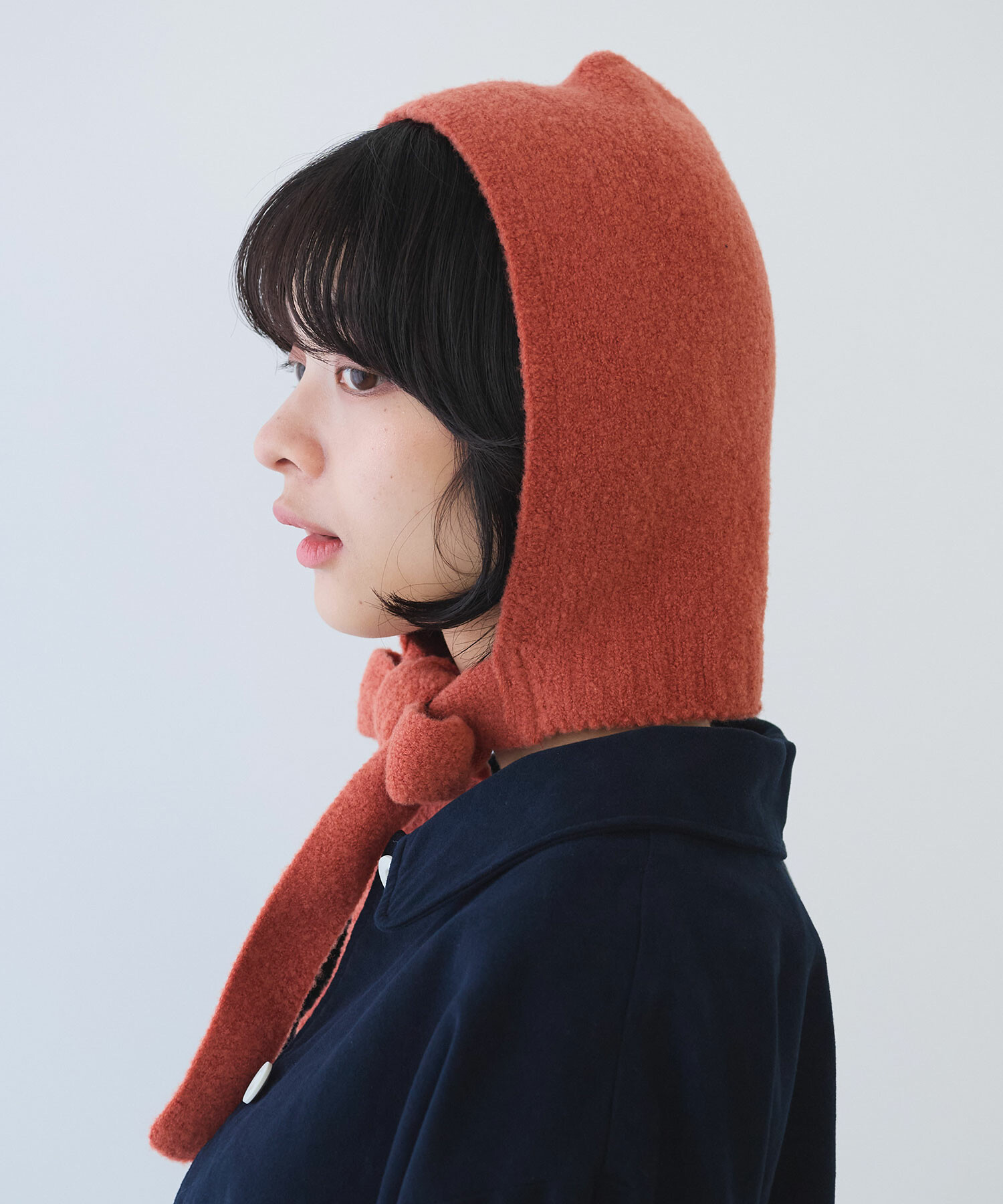 AMBIDEX Store 〇 フェアリーブークレ ニットずきん(F オレンジ