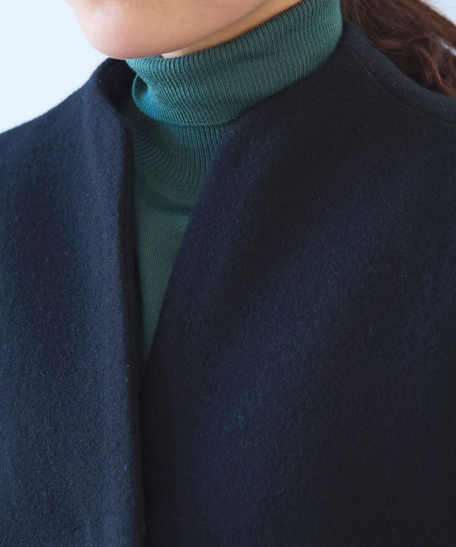 AMBIDEX Store ○ウールsuper100 middle length cocoonコート(F グレー