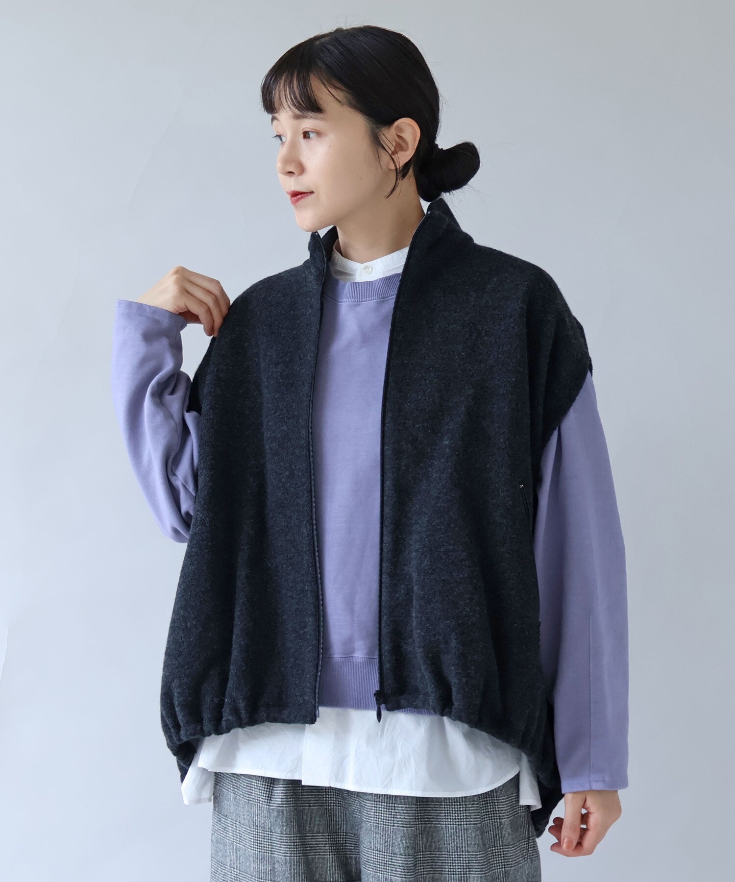 AMBIDEX Store ○コットンウールカシミアボア コクーンベスト(F コン