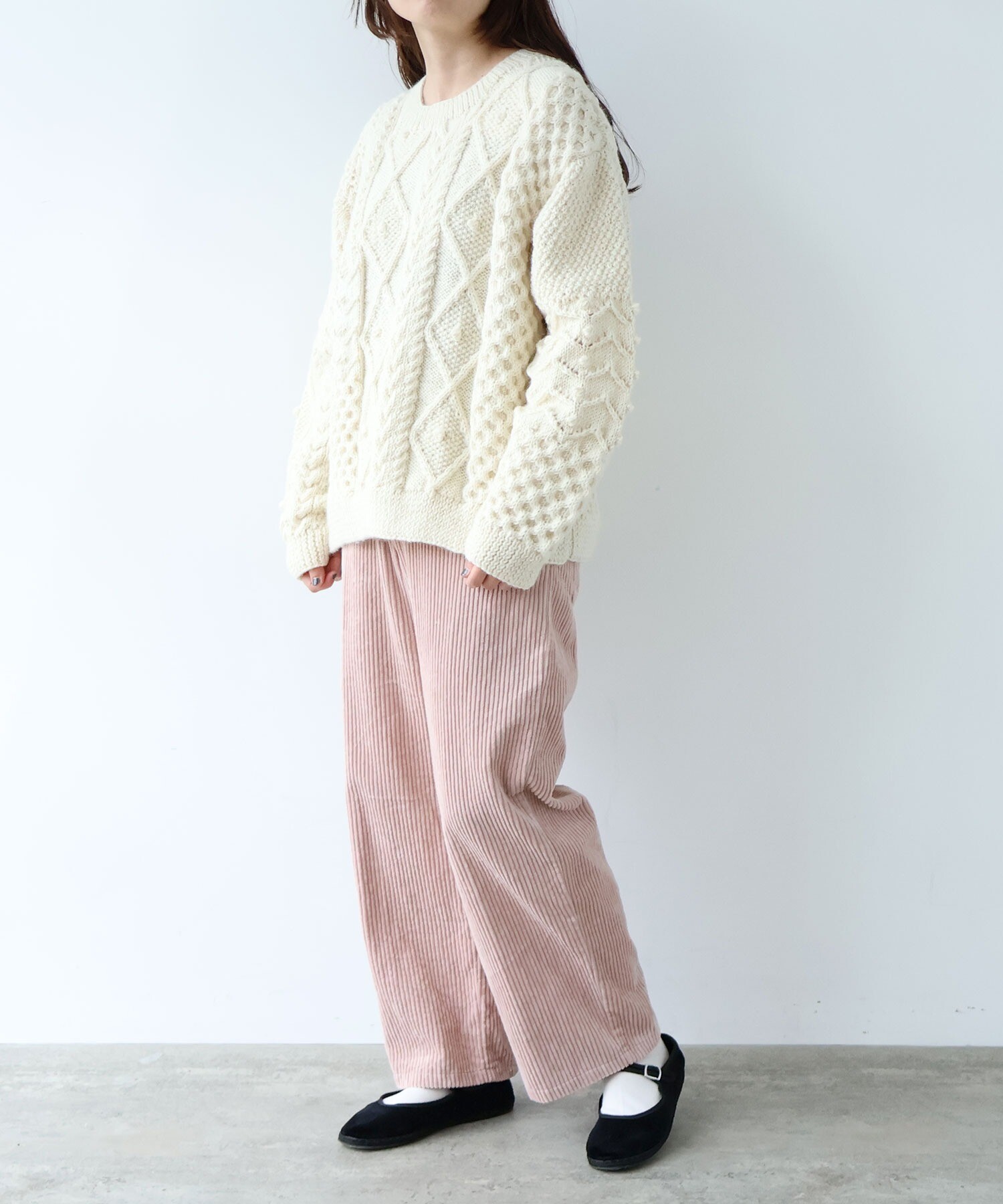 AMBIDEX Store ネパールハンドニット プルオーバー(F シロ): yuni