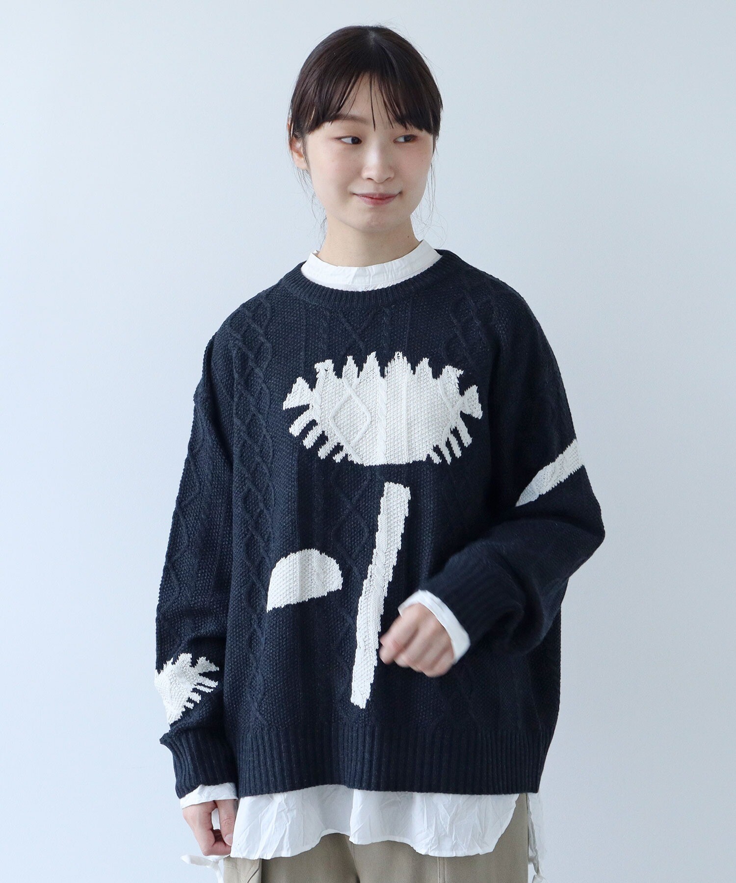 AMBIDEX Store ○○ケーブルインターシャ ワタボウシプル AMBIDEX Store ○○ケーブルインターシャ ワタボウシプル